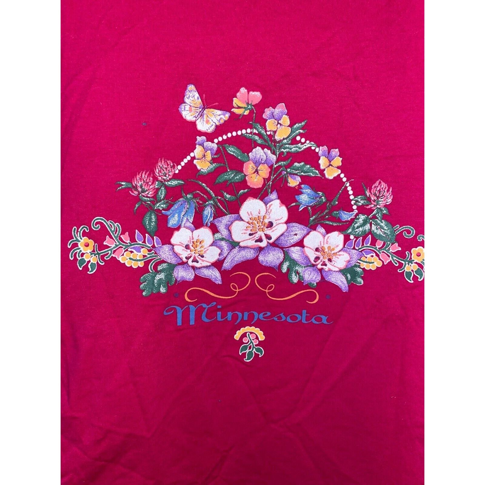 Jerzees Vintage Test Print Pink Shirt Minnesta Tee Oregon VTG 90s L Size US L / EU 52-54 / 3 - 2 Thumbnail