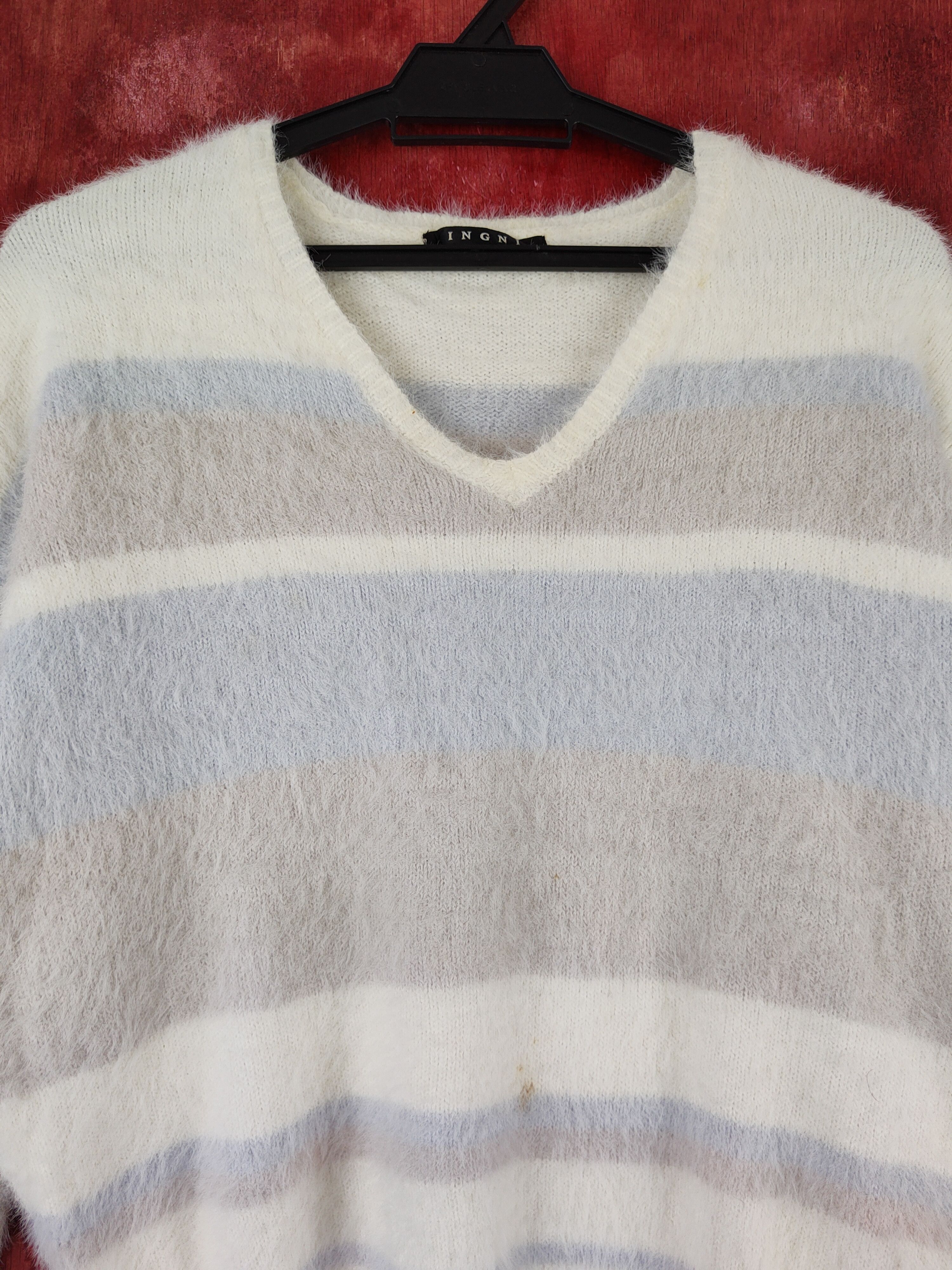Japanese Brand × Vintage Ingni Cream Shag Shaggy Fur Mohair Knitwear #S1910 Size M / US 6-8 / IT 42-44 - 2 Thumbnail
