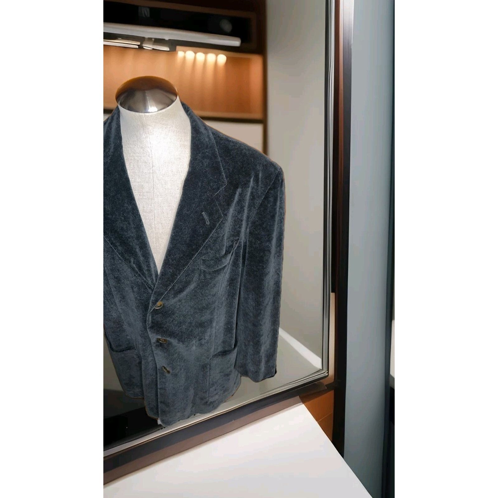 Armani Collezioni Giorgio Armani Cordoroy 3bt Black Blazer Size 44 Size 44R - 4 Thumbnail