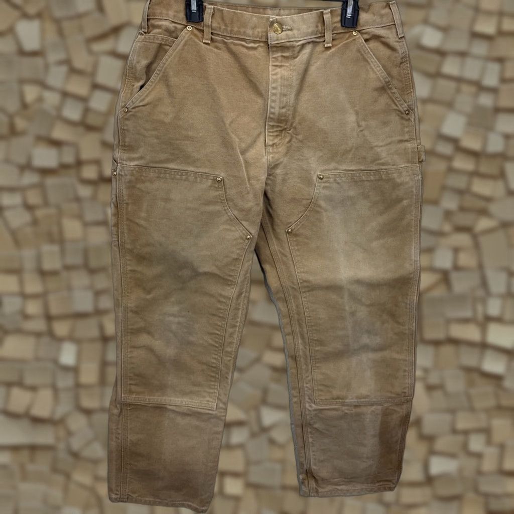Carhartt VINTAGE Carhartt Double Knee Carpenter Pants Men 36x30 Brown Canvas Workwear 90s USA Size US 36 / EU 52 - 1 Thumbnail