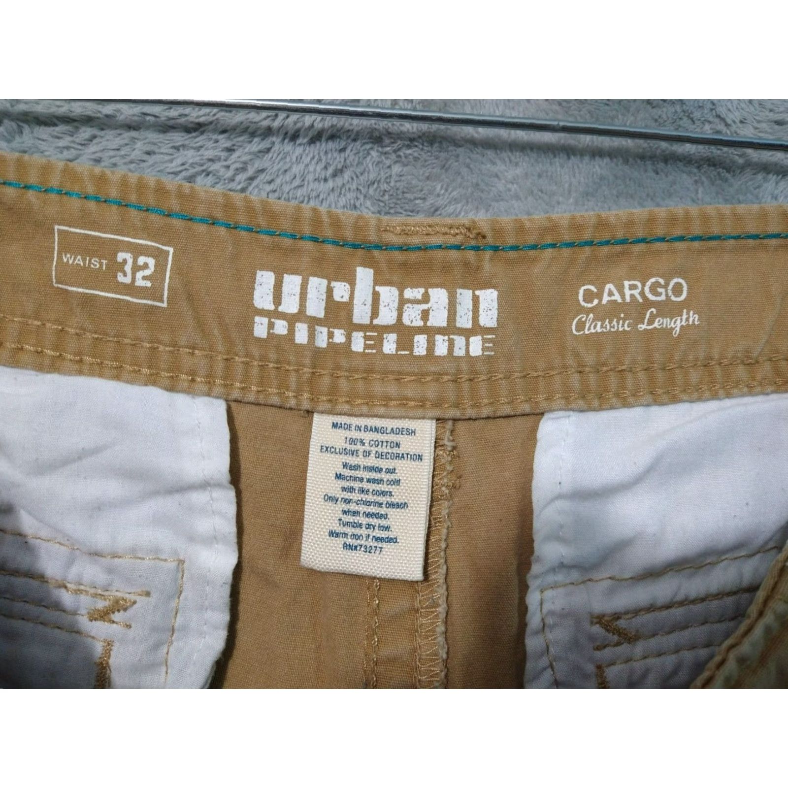 Vintage Urban Pipeline Cargo Shorts Mens 32 Beige Hip Hop Style Utility Baggy Short Pants Size US 32 / EU 48 - 7 Thumbnail