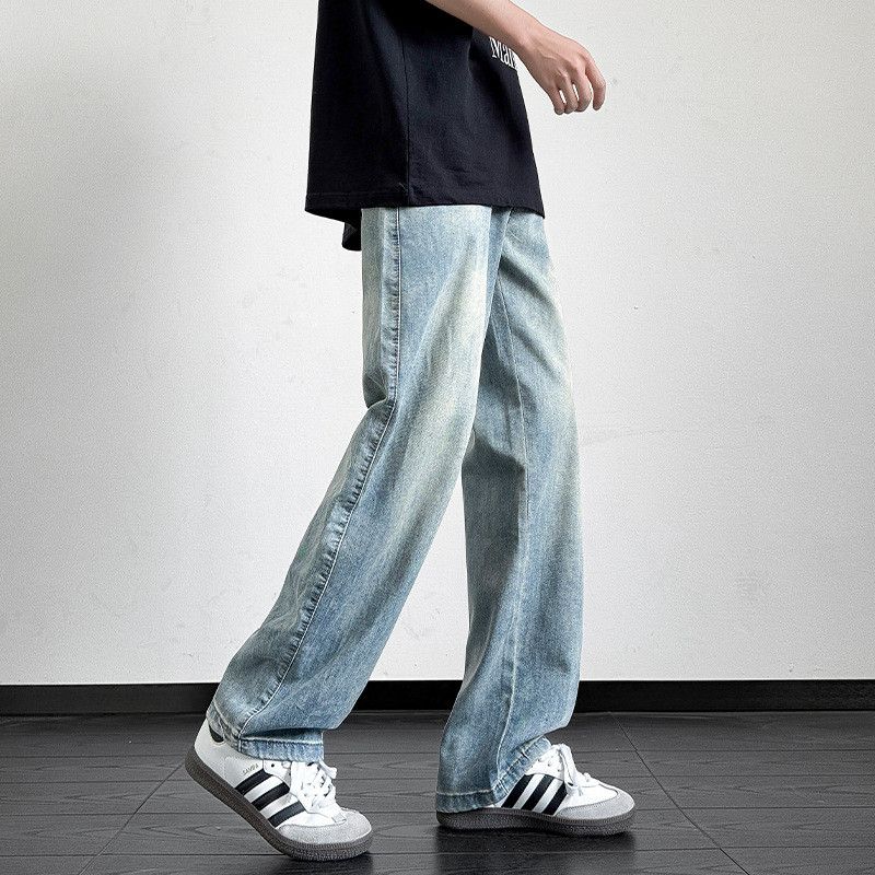 Vintage American retro men's loose straight wide-leg casual jeans Size US 32 / EU 48 - 4 Thumbnail