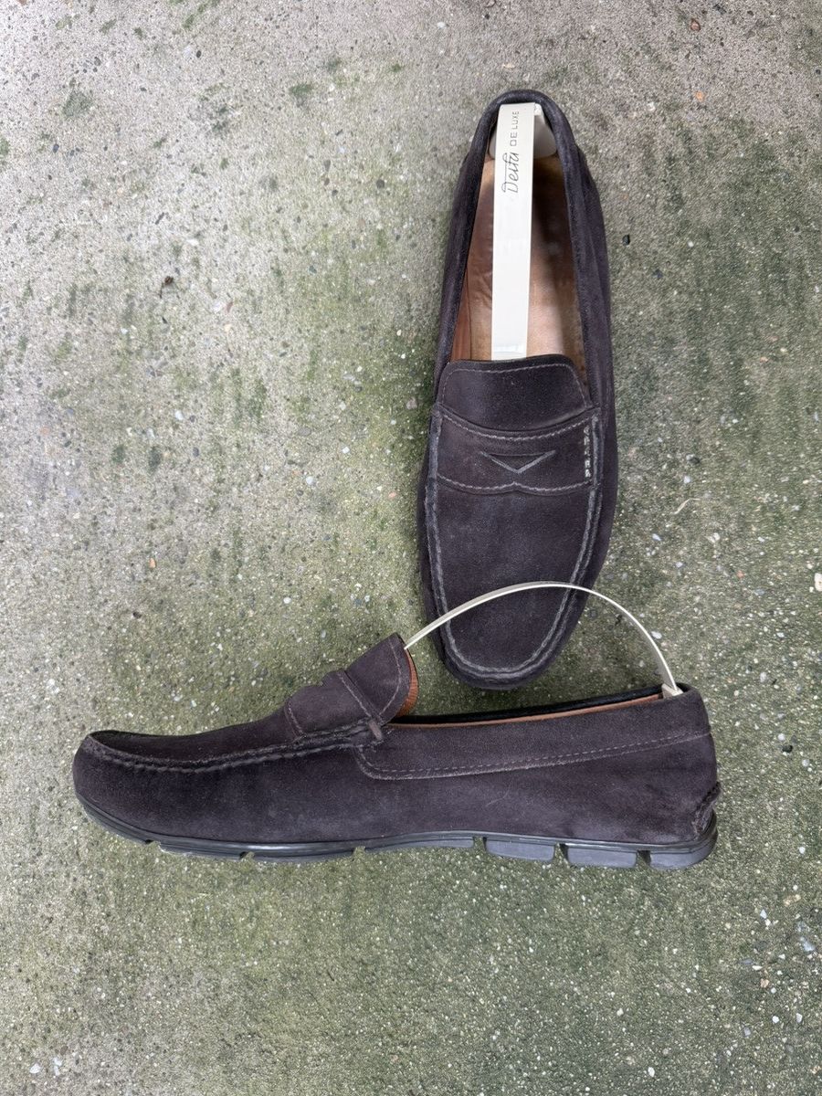 Prada 💫 Prada 💫 Men's Brown Suede Moccasins Casual Driver Loafers Size US 7.5 / EU 40-41 - 3 Thumbnail