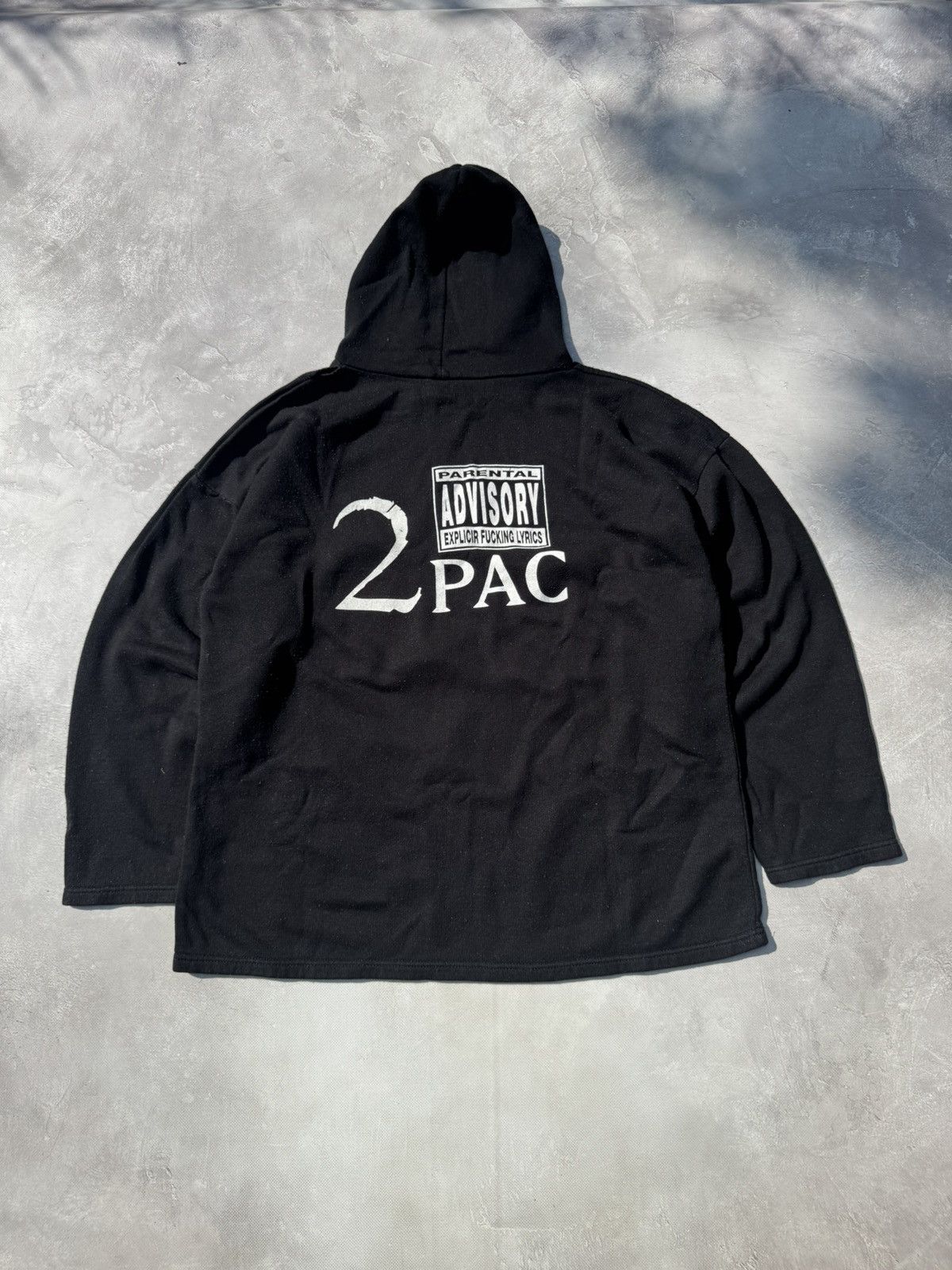Vintage 90s 2-Pac Advisory Marijuana Baggy Hoodie Italy