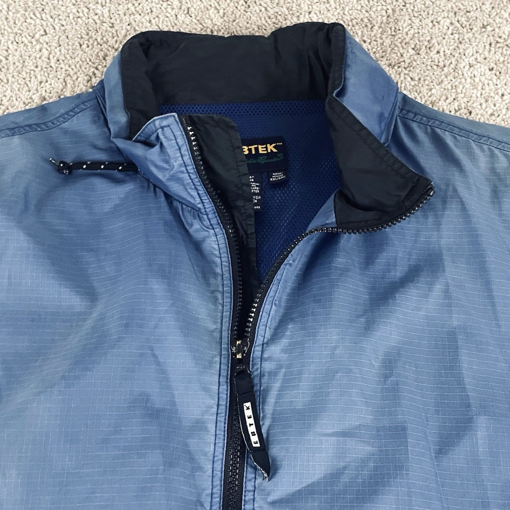 Eddie Bauer Eddie Bauer Jacket Mens 2XL Ebtek Windbreaker Hooded Pockets Zip Zip Pocket Blue E118 Size US XXL / EU 58 / 5 - 6 Thumbnail