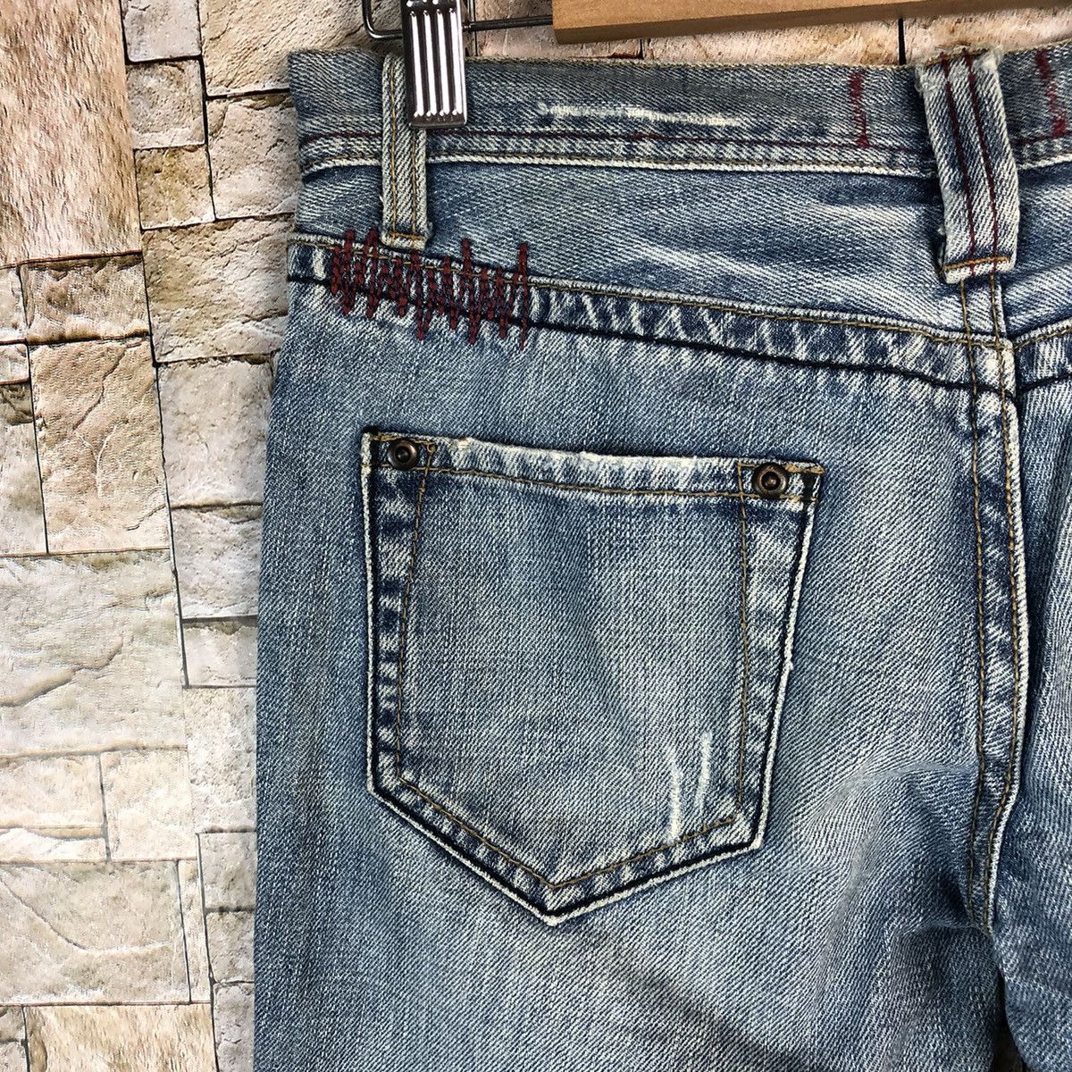 Japanese Brand A:R Blue Distressed ripped patchwork Denim Pants #A957 Size US 28 / EU 44 - 19 Thumbnail