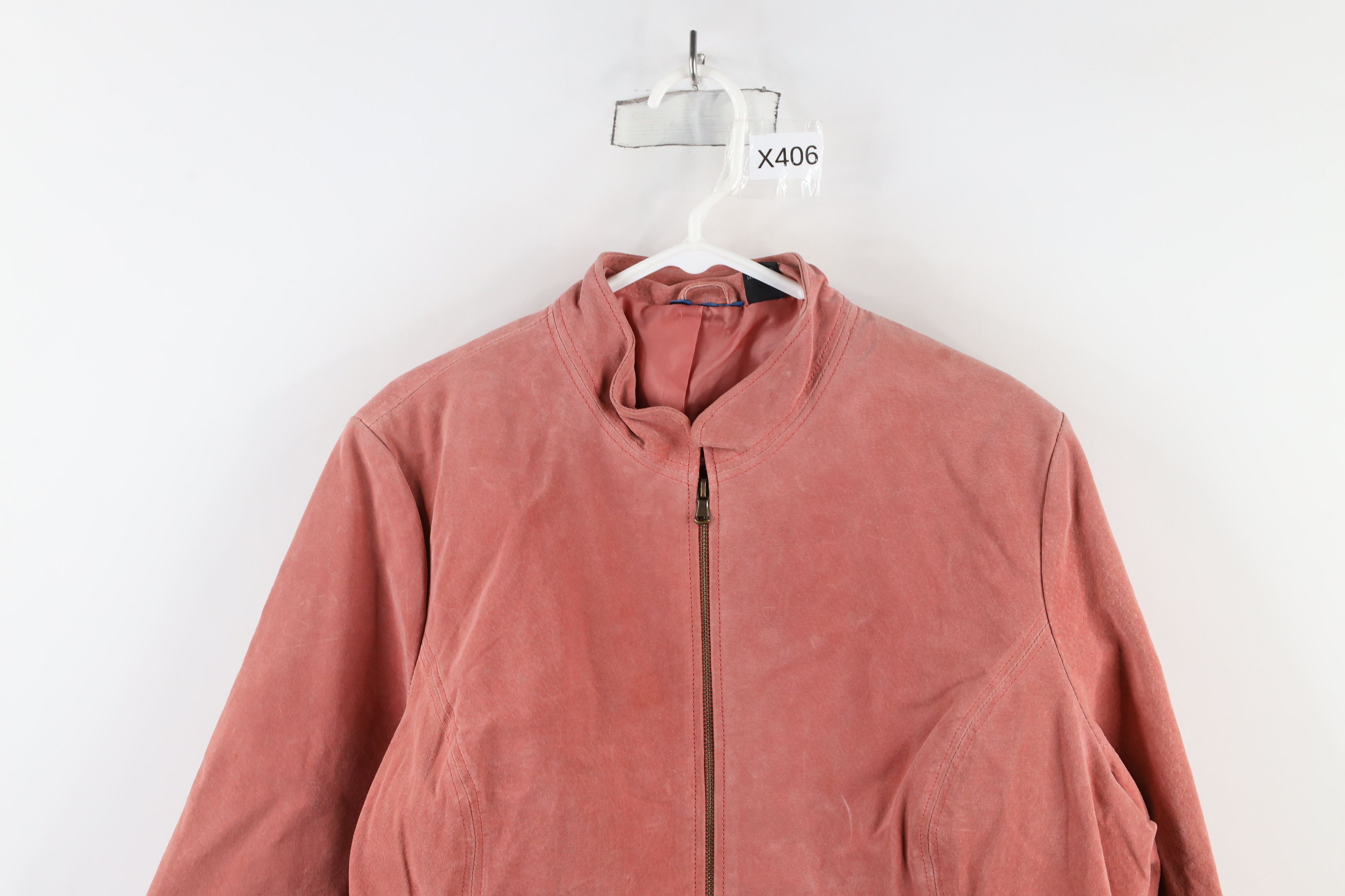 Vintage Vintage 90s Streetwear Leather Cafe Racer Bomber Jacket Pink Size XXL / US 16-18 / IT 52-54 - 2 Thumbnail