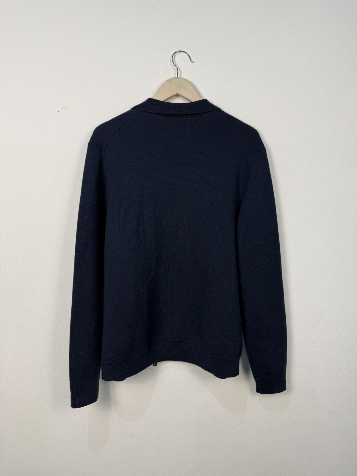Jaeger Jaeger Blue Wool Zip Sweathirt Size US L / EU 52-54 / 3 - 6 Thumbnail