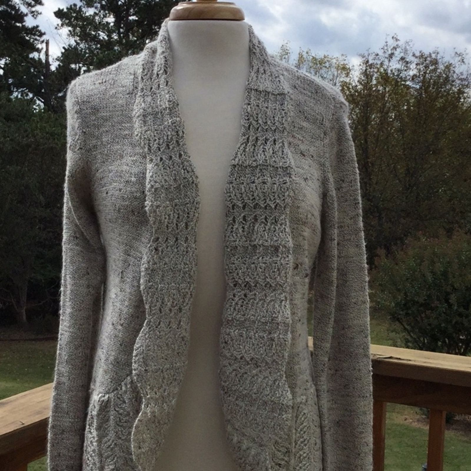 Other Dressbarn Tan Open Front Cardigan/Sweater Size MP* Size M / US 6-8 / IT 42-44 - 3 Thumbnail