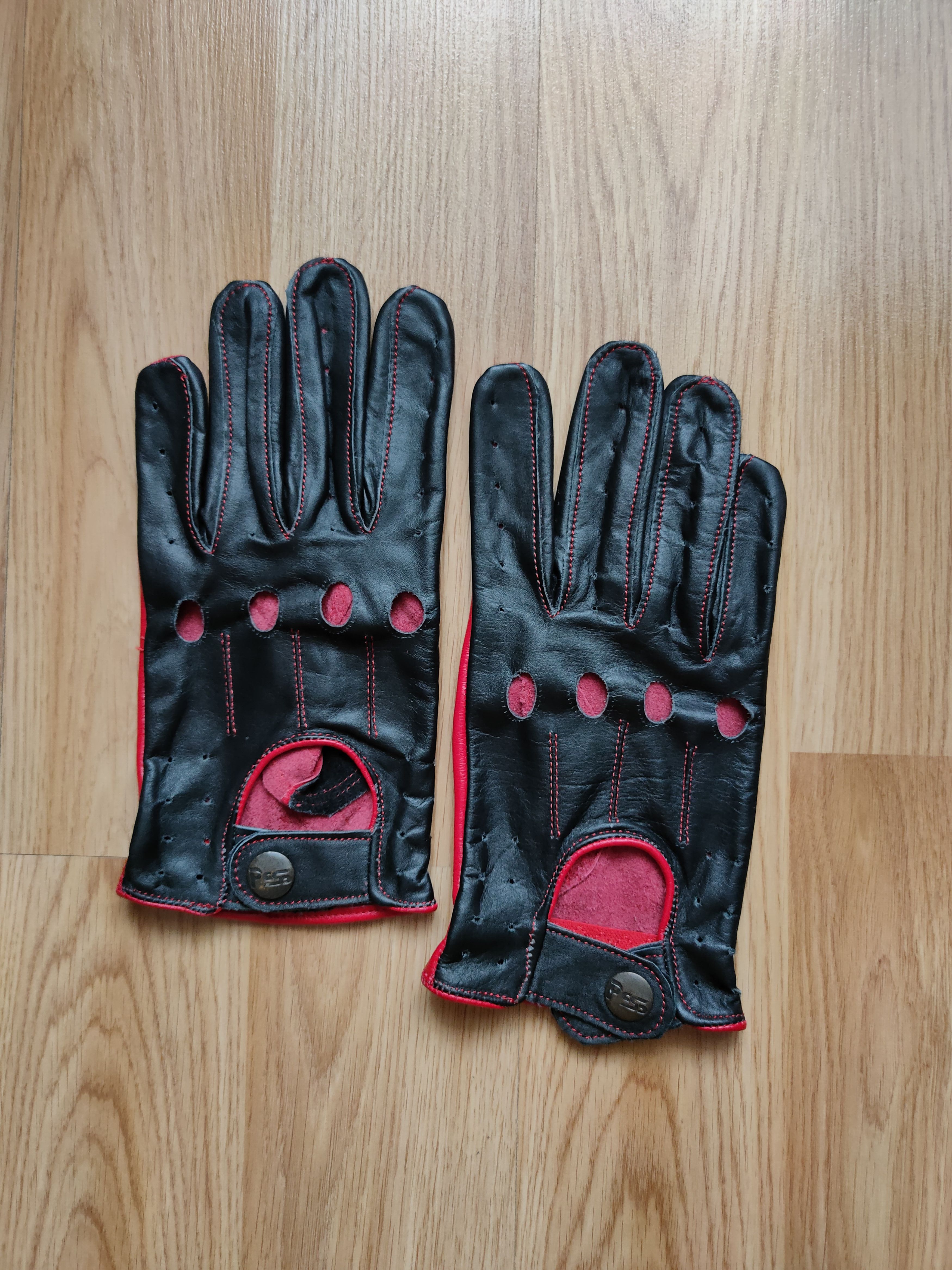 Leather Driving gloves PS leather racing gloves for the car L Size ONE SIZE - 7 Thumbnail