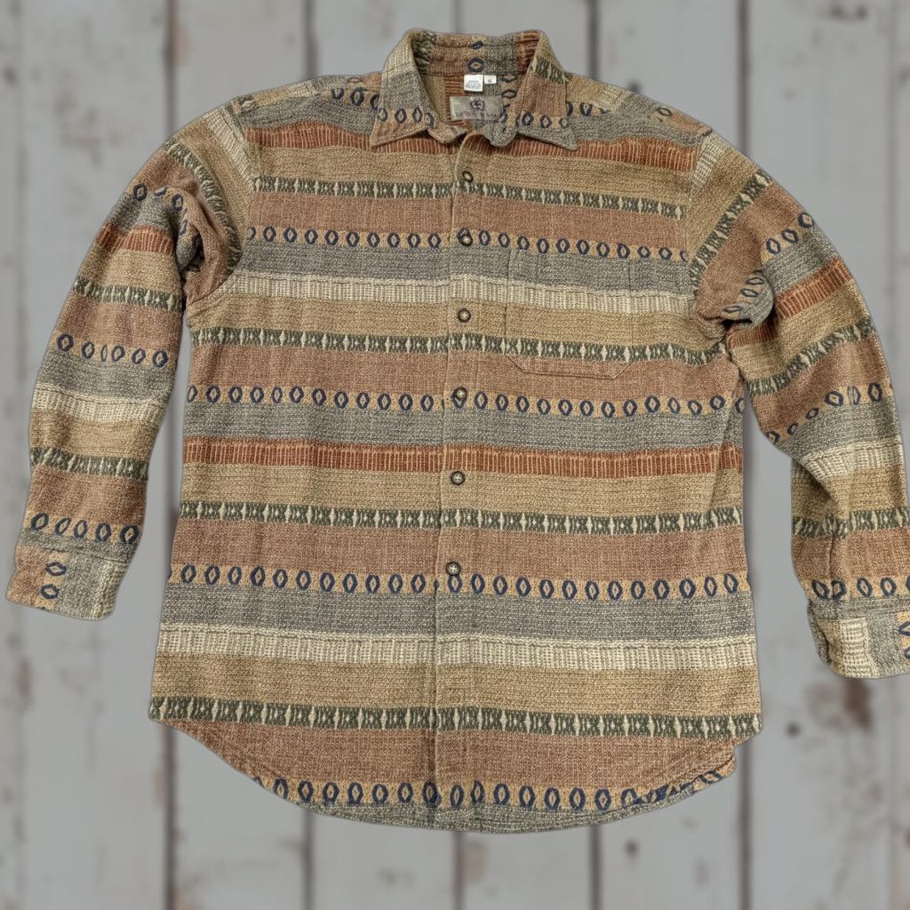 The Territory Ahead VINTAGE The Territory Ahead Shirt Mens XL Brown Tan Blue Boho Southwestern 90s Size US XL / EU 56 / 4 - 1 Thumbnail