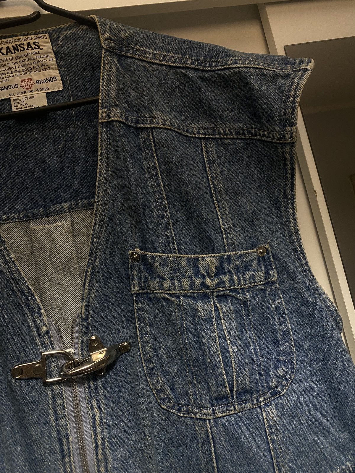 Vintage Old denim kansas oversize vest with metal claps Size US M / EU 48-50 / 2 - 5 Thumbnail
