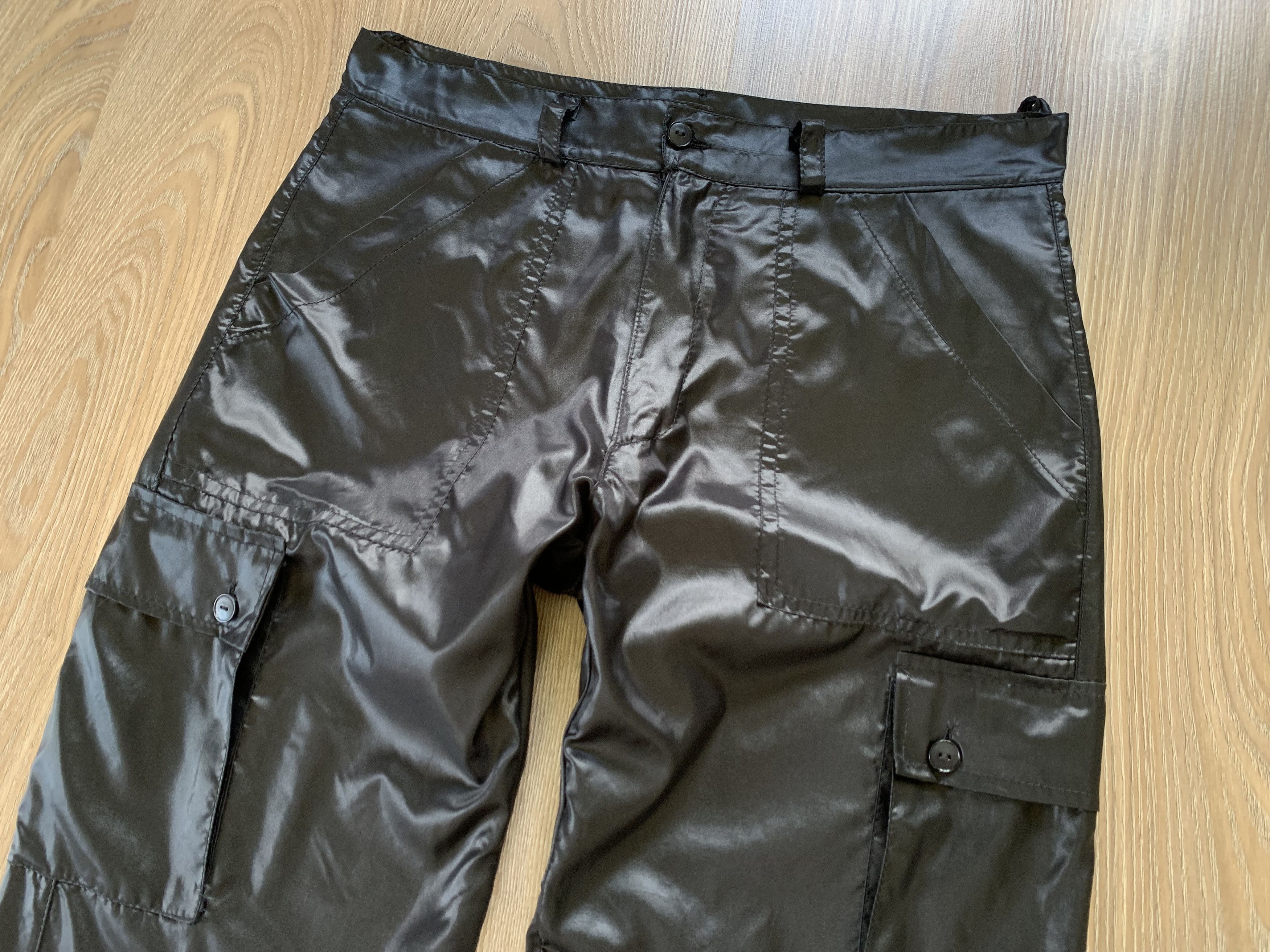 Other Italian Uomo Collection Men's Nylon Black Cargo Pants Size US 30 / EU 46 - 4 Thumbnail