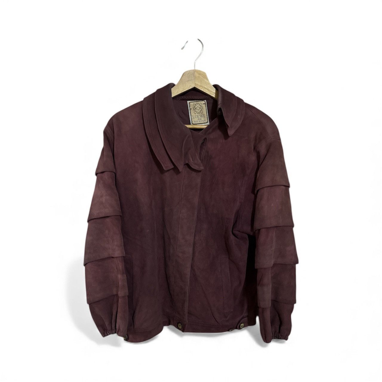 Loewe Vintage LOEWE Suede Jacket Tiered Ruffled Sleeve Design Size M / US 6-8 / IT 42-44 - 1 Thumbnail