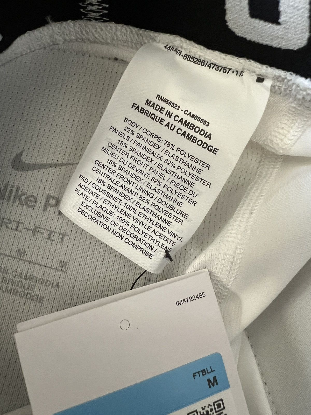 Nike Nike Pro HyperStrong Football Padded Shorts White/Black Size US 30 / EU 46 - 10 Thumbnail