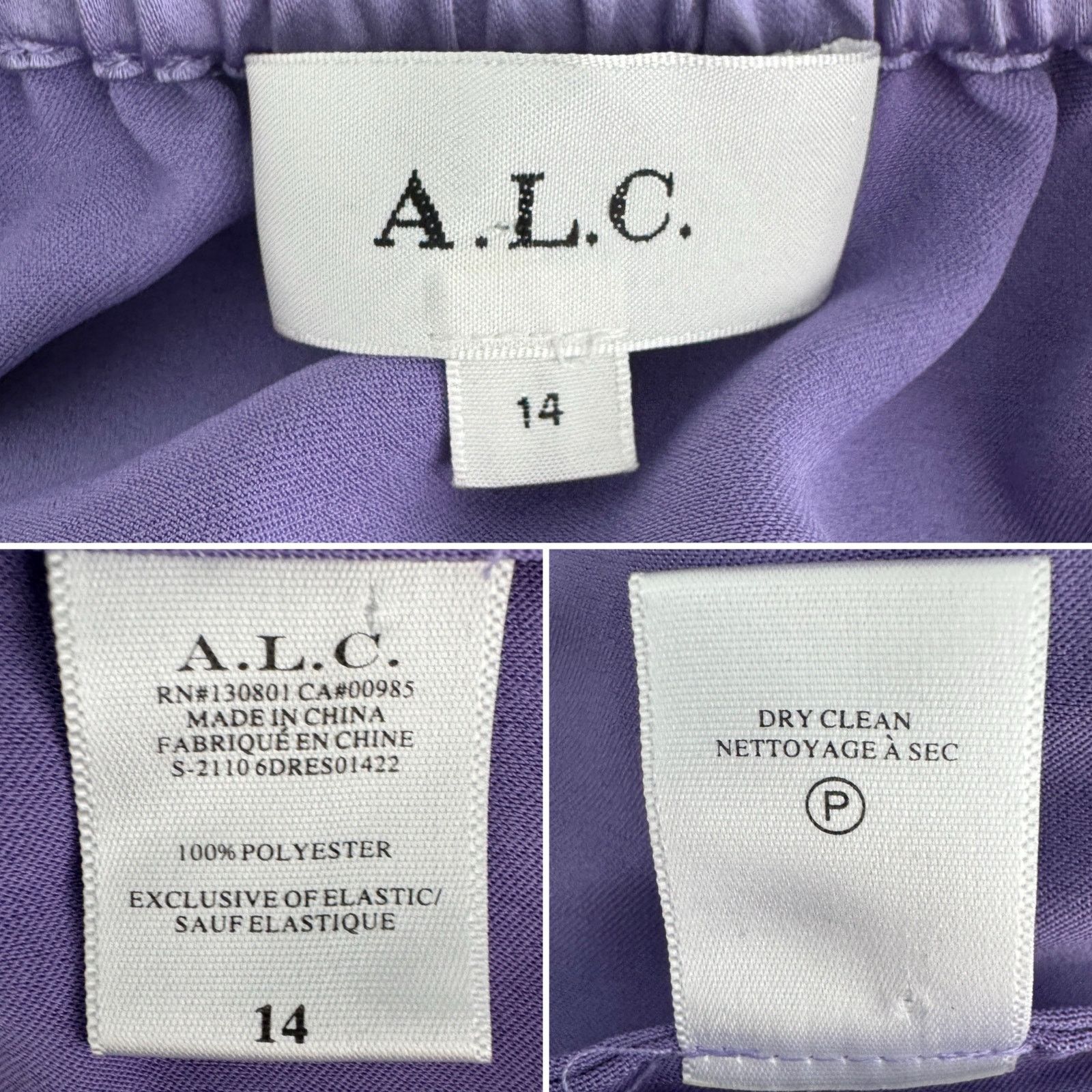 A.L.C. ALC A.L.C. Rhodes Cut-Out Satin Midi Dress Purple size 14 Size XL / US 12-14 / IT 48-50 - 10 Thumbnail