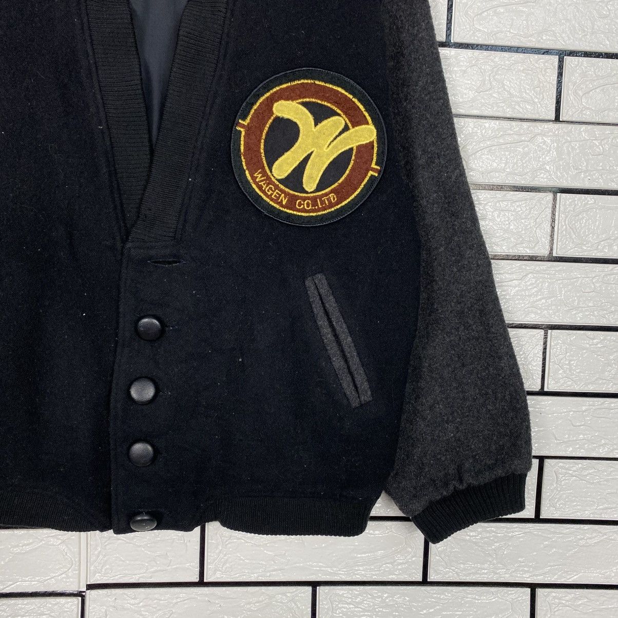Japanese Brand 📌Wagen Co Ltd Wool Bomber Jacket Issey Miyake Size US L / EU 52-54 / 3 - 6 Thumbnail