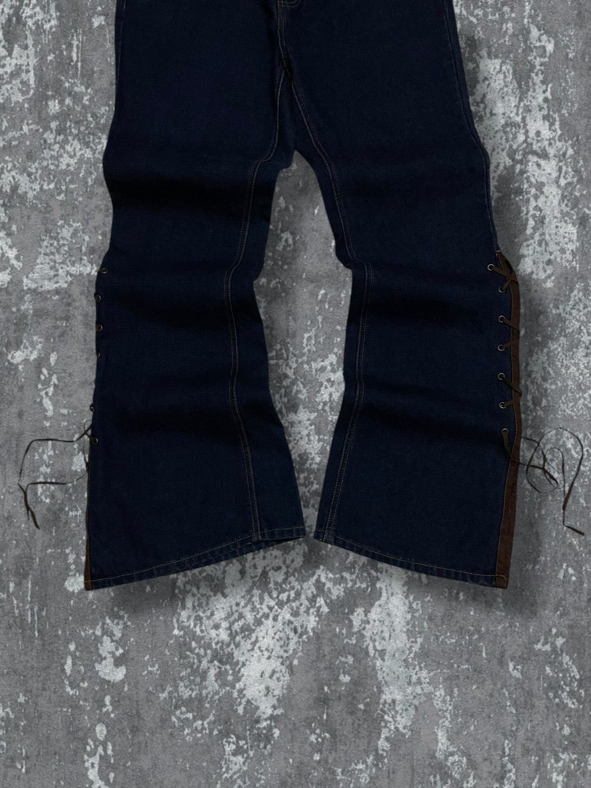 Japanese Brand Vintage 90s Designer Route 66 Rare Flared Lace Cowboy Denim Size US 32 / EU 48 - 3 Thumbnail