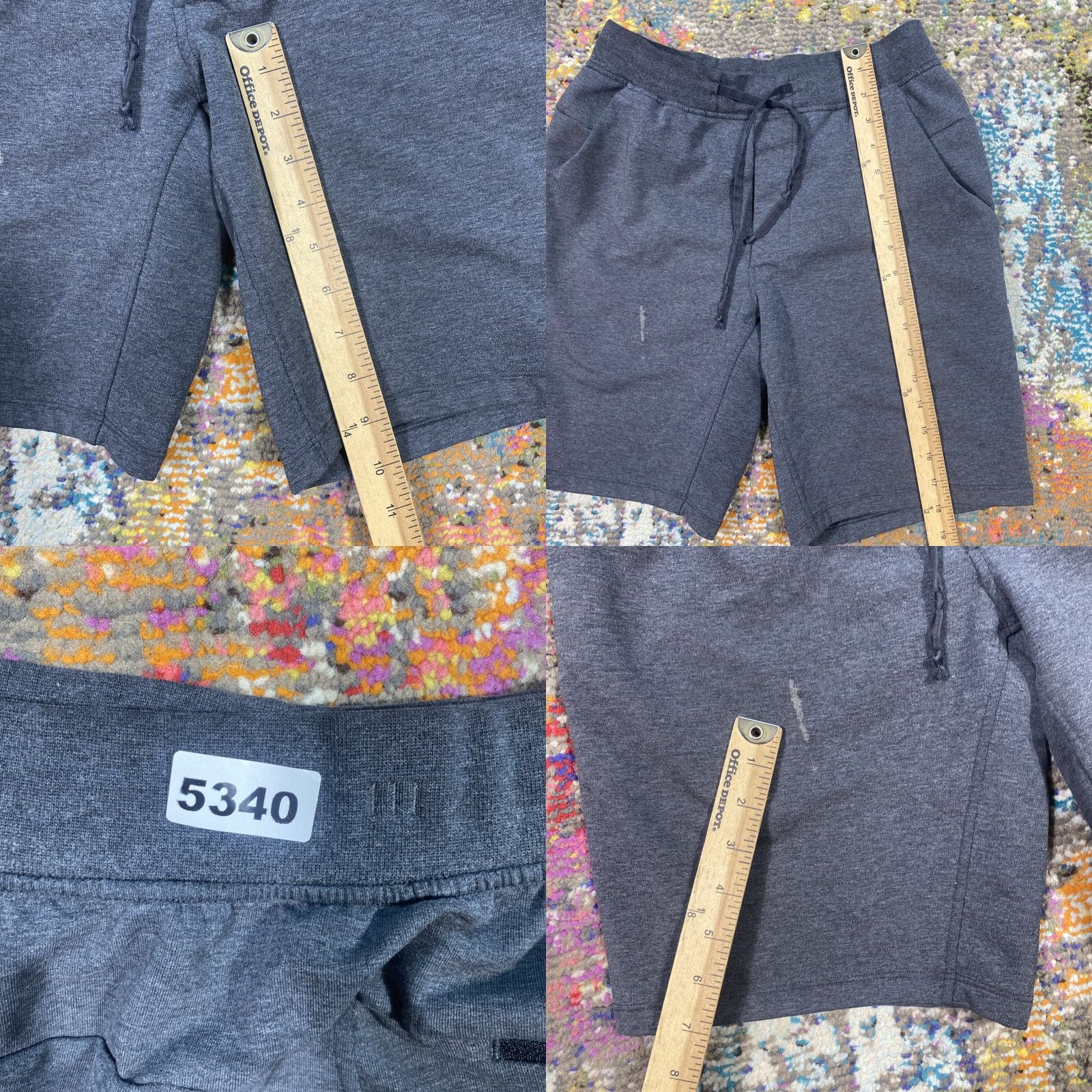Lululemon Lululemon Shorts Mens M Gray 9 Inseam Athletic Gym Drawstring Stretch Lined Polyester Blend Regular Inseam 9 Size US 31 - 8 Thumbnail