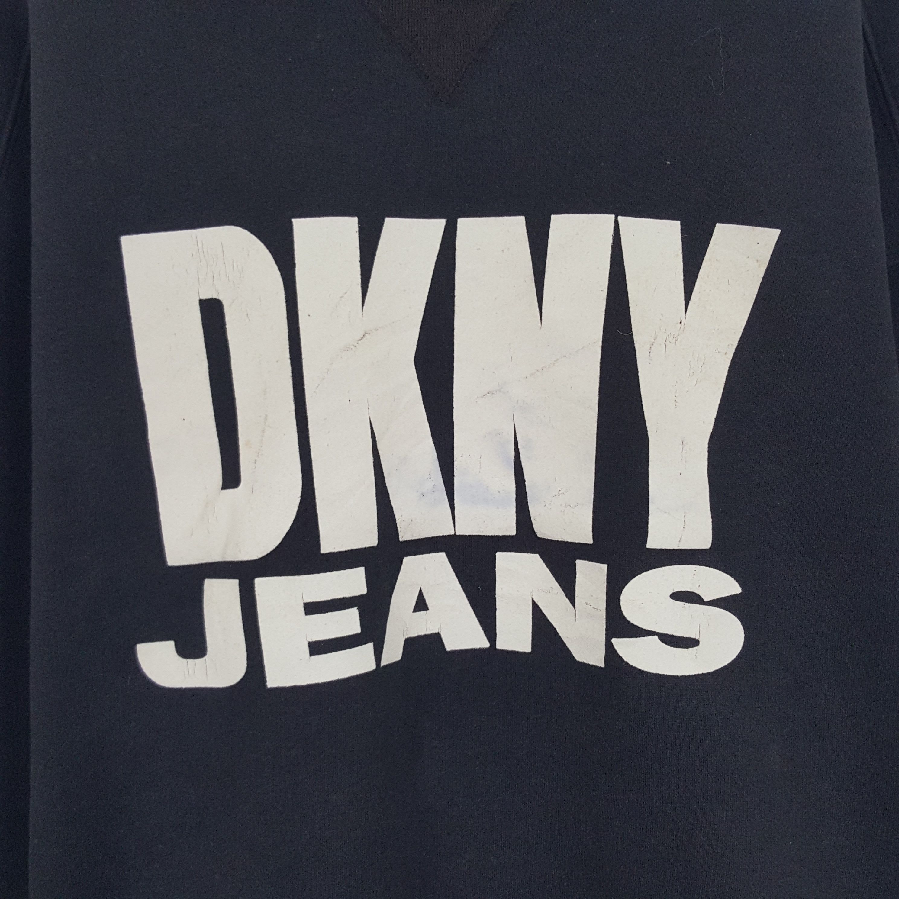 DKNY × Vintage Vintage DKNY Jeans Big Logo Sweatshirt Size US XL / EU 56 / 4 - 2 Thumbnail