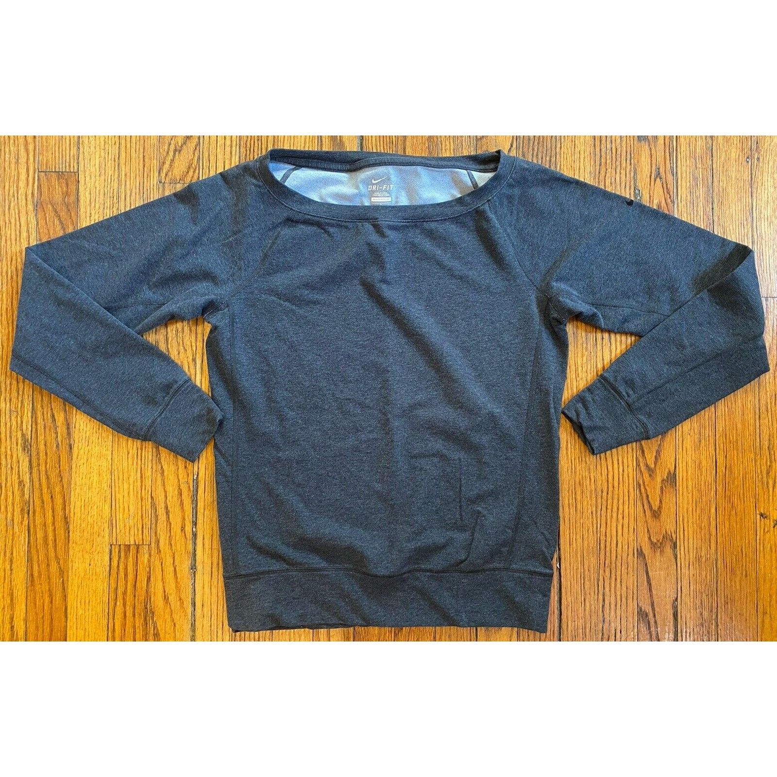 Nike Dri Fit Sweatshirt Dark Gray Women’s Small Size S / US 4 / IT 40 - 1 Thumbnail
