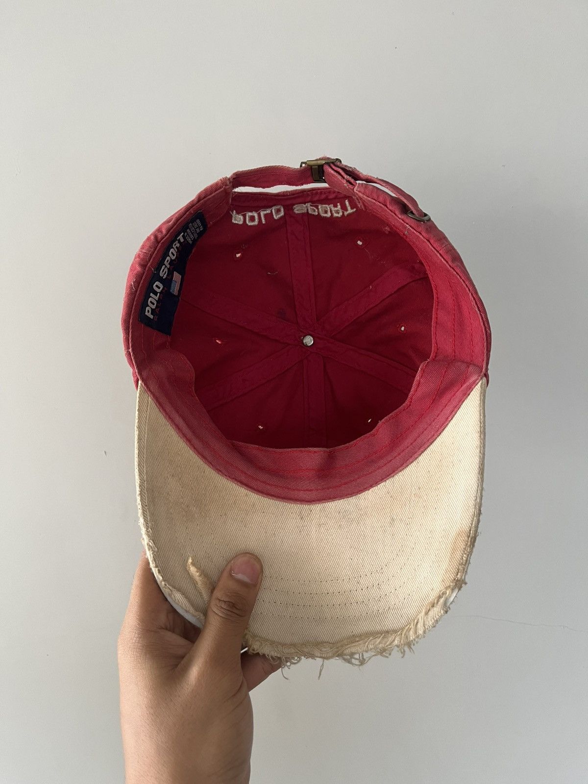 Polo Ralph Lauren POLO SPORT RALPH LAUREN DISTRESSED CAP HAT VINTAGE USA FLAG Size ONE SIZE - 3 Thumbnail