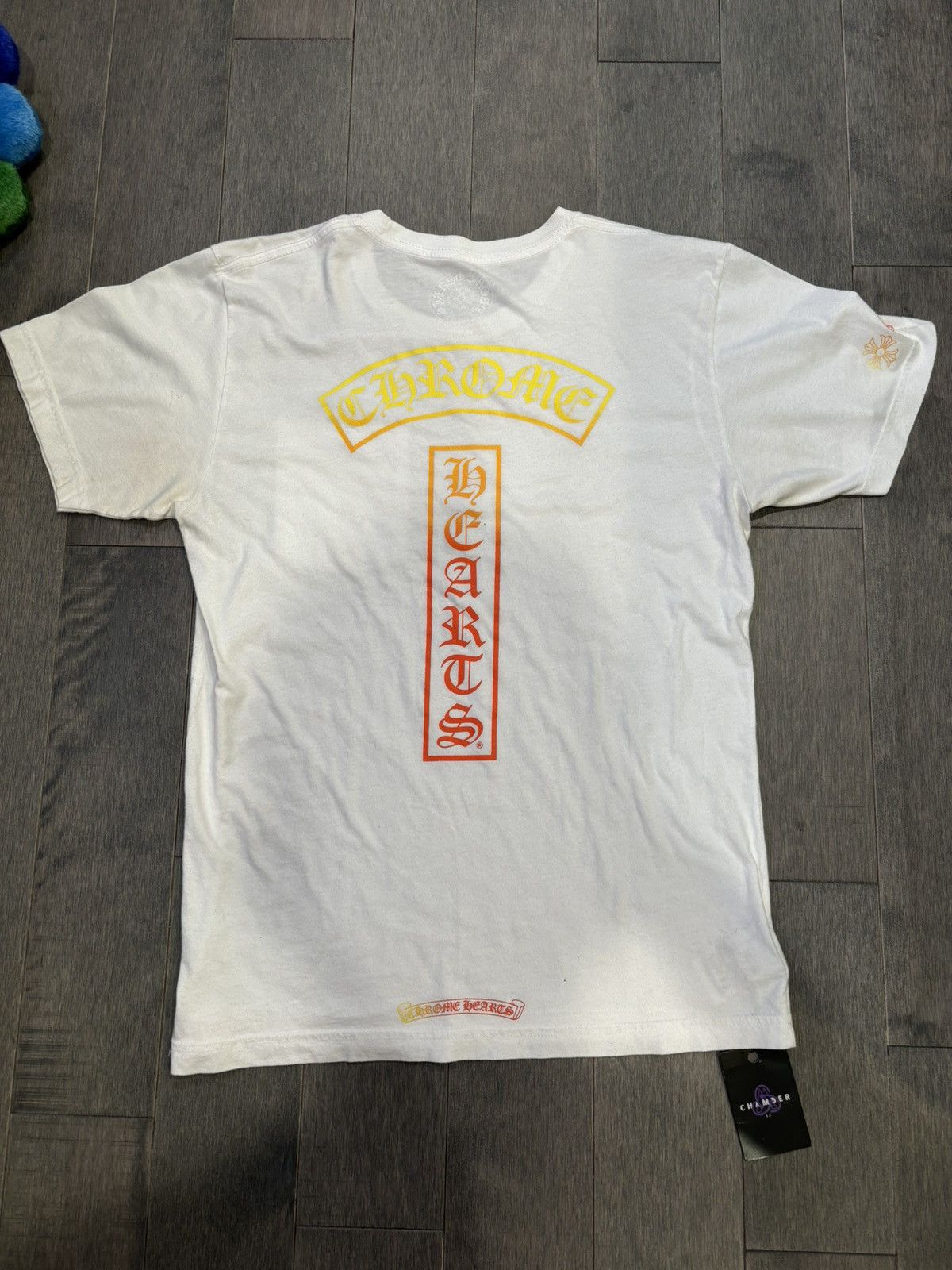 Pre-owned Chrome Hearts Gradient Logo T Shirt Medium In White