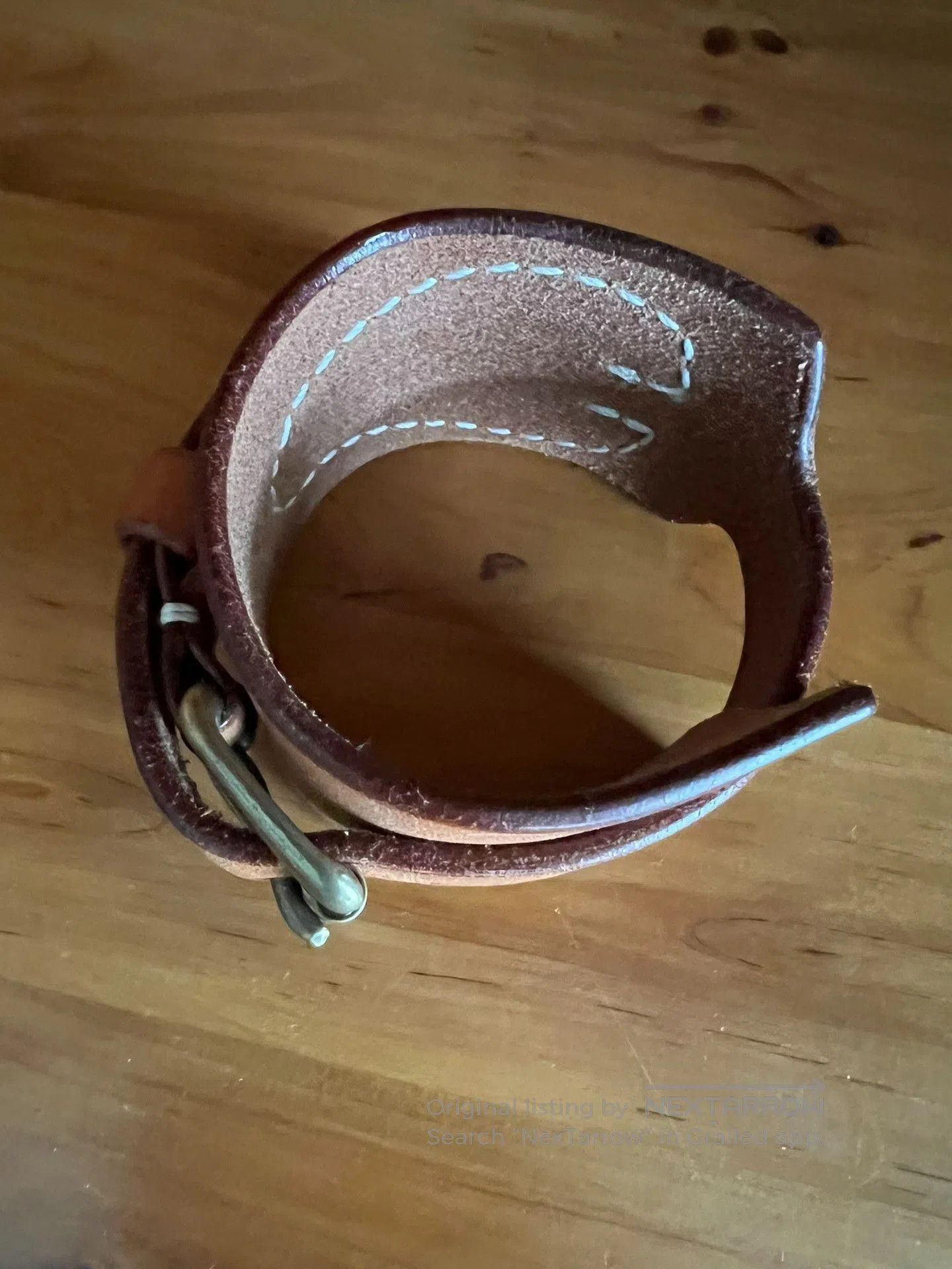 Japanese Brand Tenjin Works Genuine Japanese Oak Leather Bracelet. Size ONE SIZE - 6 Thumbnail