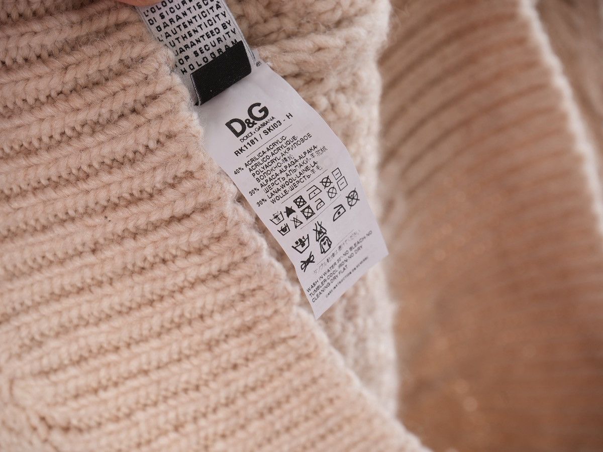 Dolce & Gabbana DOLCE & GABBANA Heavy Knitted Wool Beige Cable Sweater Size US L / EU 52-54 / 3 - 5 Thumbnail