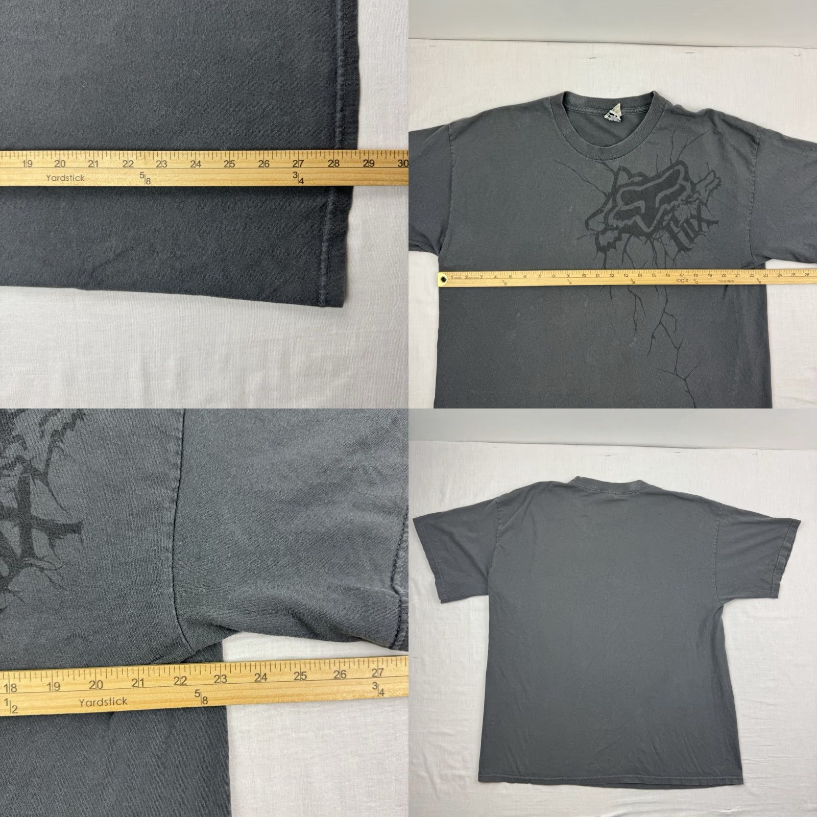 Logo 7 VINTAGE Fox Racing T Shirt Adult XL Hipster Punk Y2K 2000s Grunge Logo Shirt Mens Gray Cotton Short Sleeve Crew Neck Size US XL / EU 56 / 4 - 9 Thumbnail