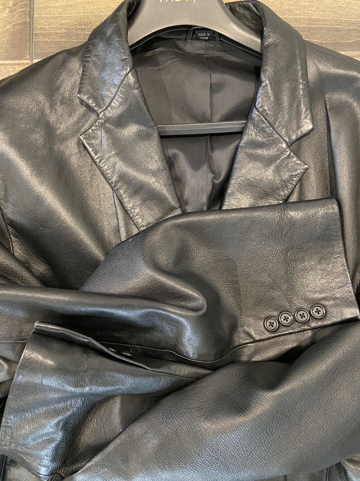 Vintage Vintage Black Leather Trench ALFANI Size US L / EU 52-54 / 3 - 3 Thumbnail