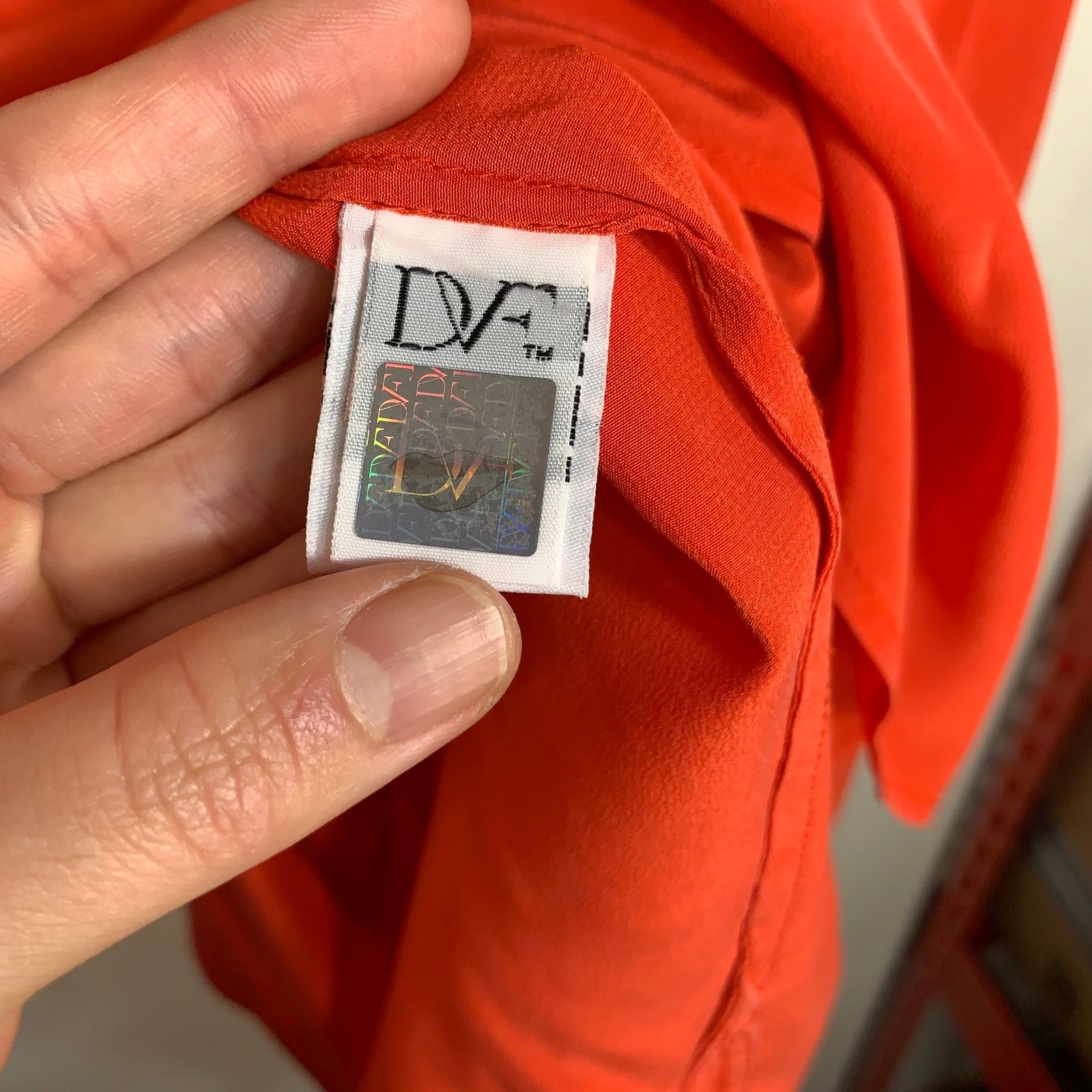 Diane von Furstenberg Diane von Furstenberg Orange Silk Long Sleeve Shirt Size 10 Size L / US 10 / IT 46 - 5 Thumbnail