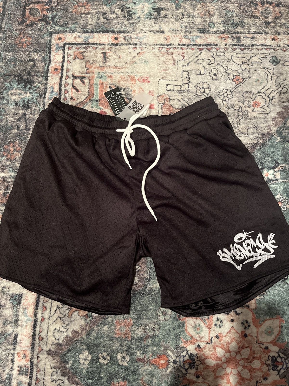 Menace Menace mesh script black shorts Size US 34 / EU 50 - 1 Thumbnail