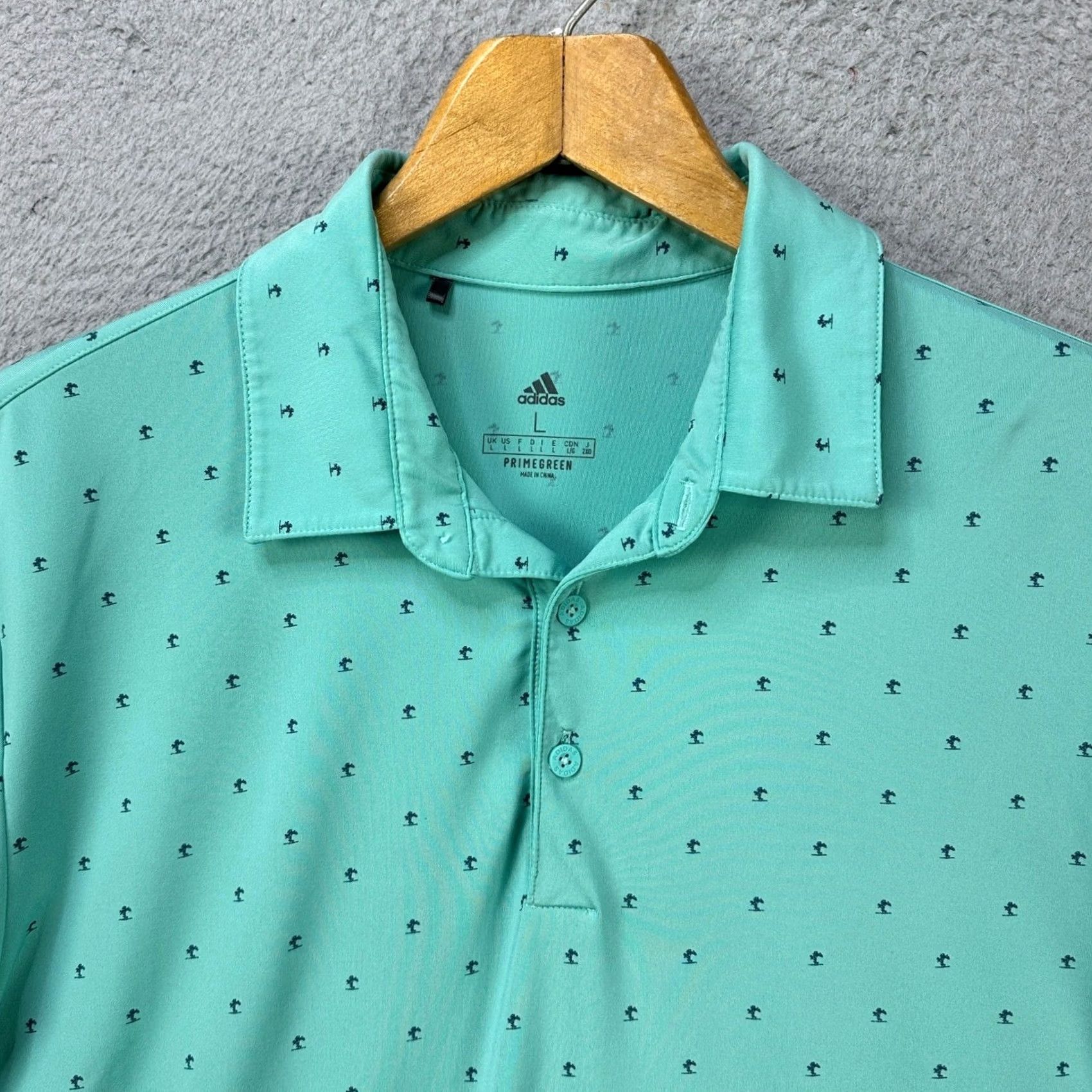 Adidas Adidas Primegreen Golf Polo Shirt Mens Large Aqua Green Short Sleeve Stretch Performance EUC Size US L / EU 52-54 / 3 - 6 Thumbnail