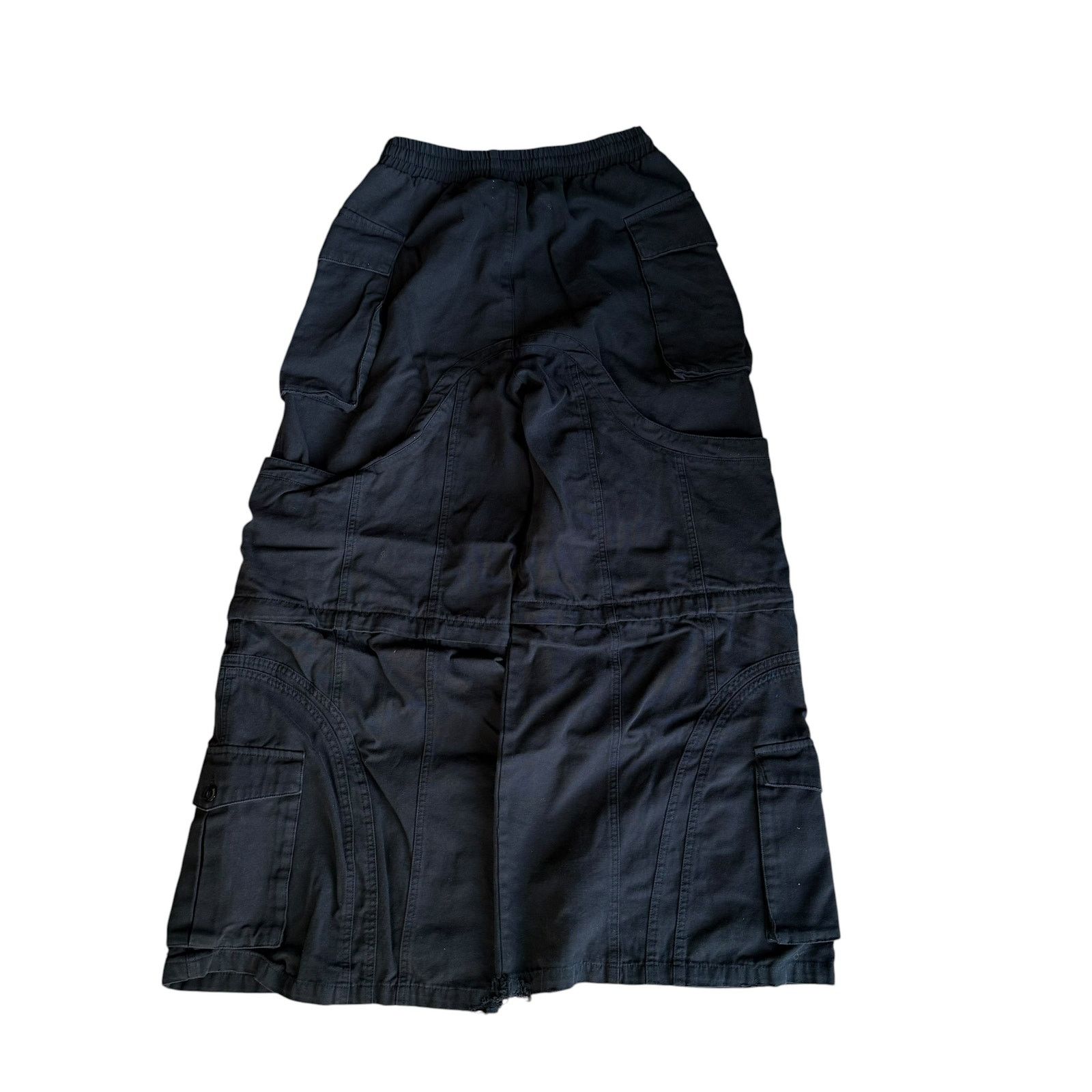 Vintage Black Flared Cargo Convertible Pants Baggy Mens Large Size US 34 / EU 50 - 4 Thumbnail