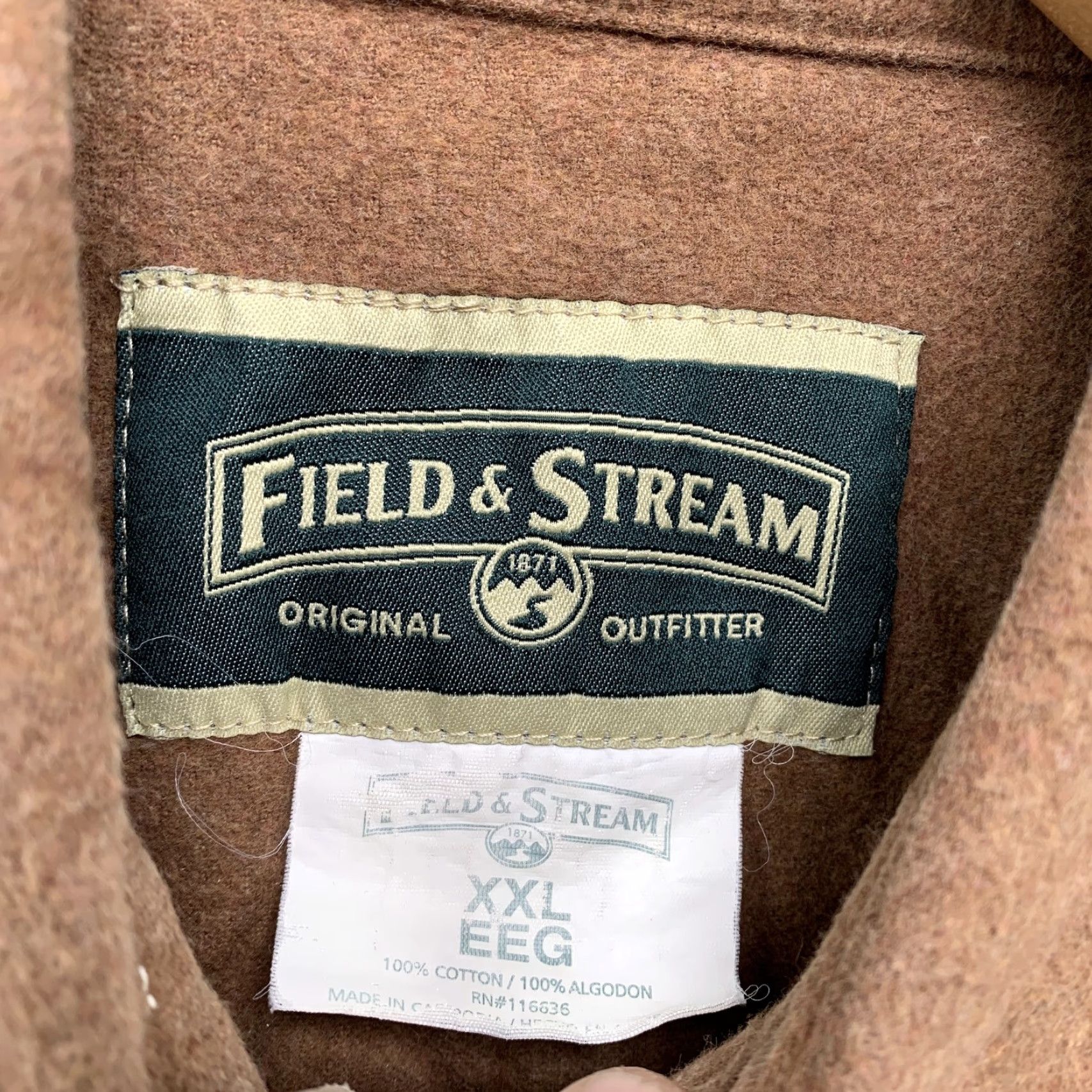 Vintage FIELD & STREAM Chamois Button Shirt Men 2XL Brown Long Sleeve Outdoor Shirt Adult Regular Brown 2XL Men Size US XXL / EU 58 / 5 - 2 Thumbnail