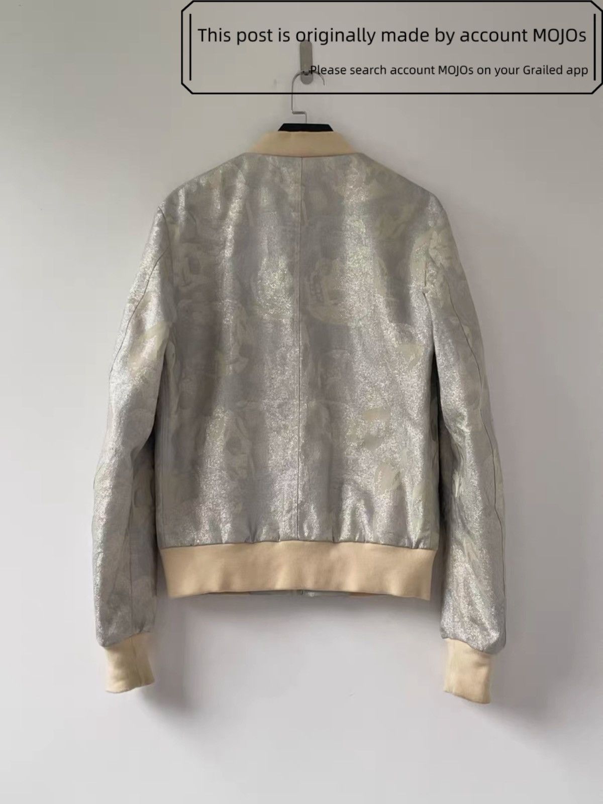 Alexander McQueen Sz 46 Alexander McQueen 15SS Silver Pattern Flight Jacket Size US S / EU 44-46 / 1 - 6 Thumbnail