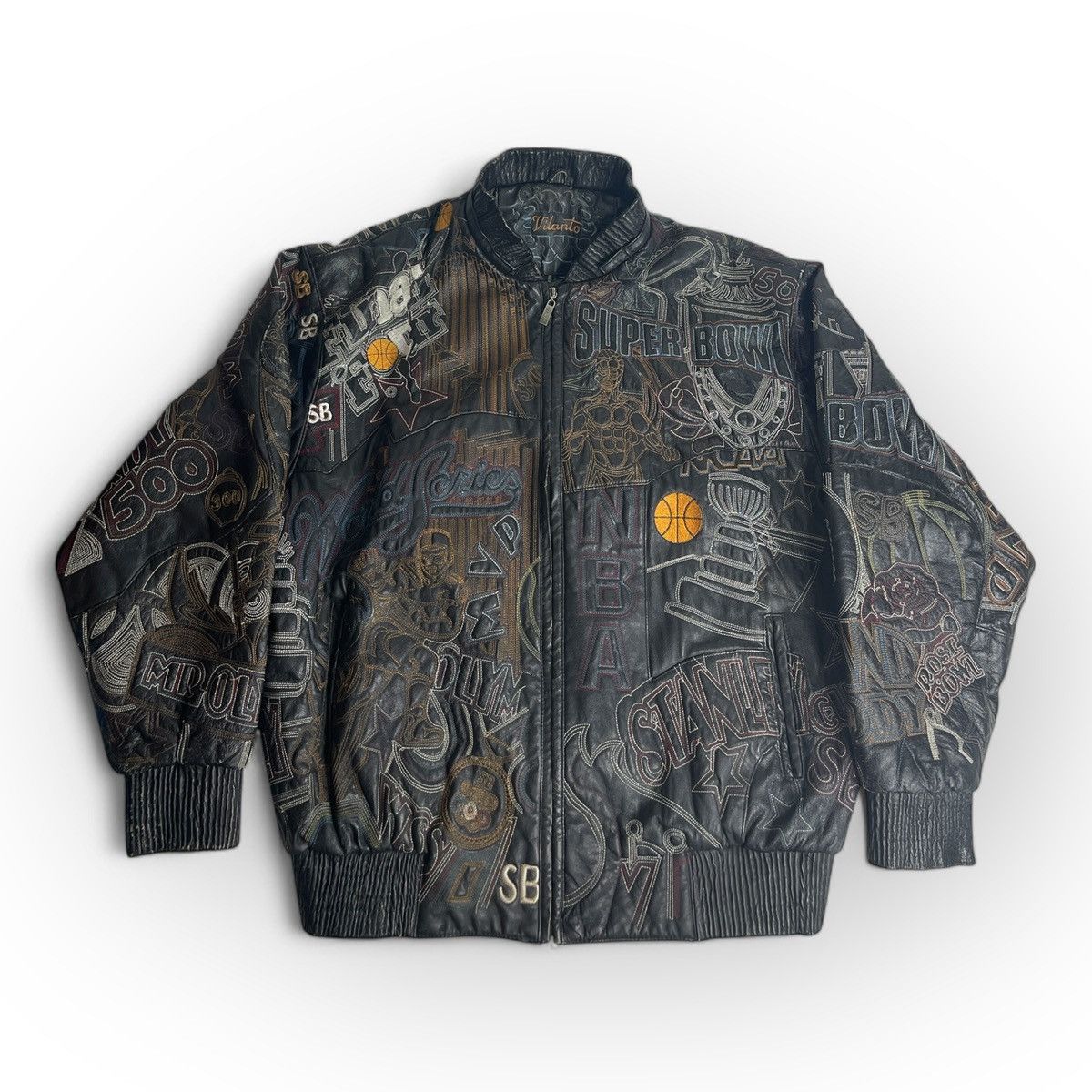Vintage Vilanto Leather Jacket AOP 3XL Super Bowl World Series Size US XXL / EU 58 / 5 - 1 Thumbnail