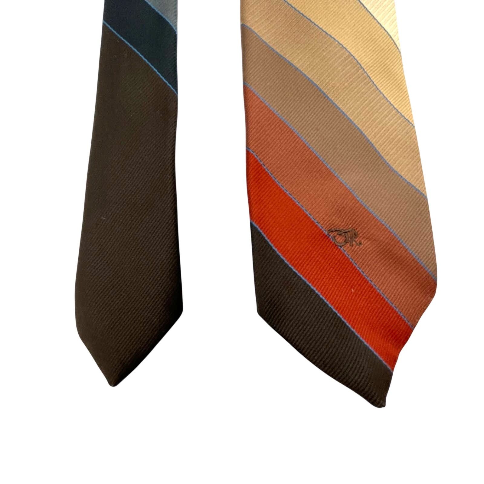 Oscar De La Renta Oscar De la Renta Stripe Ombre Tie Red Beige Size ONE SIZE - 5 Thumbnail