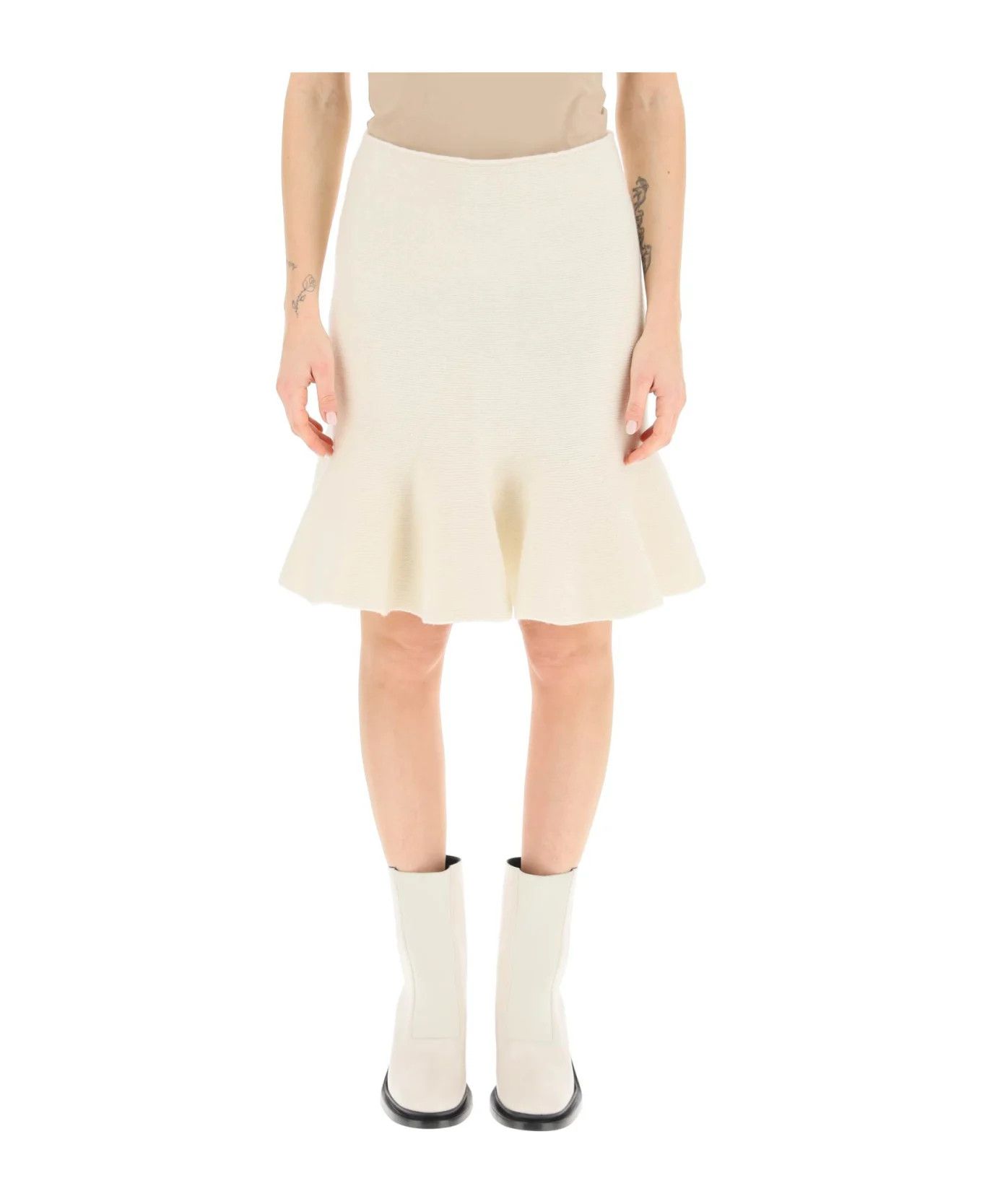 Jil Sander o1y1025 Mini Skirt in Ivory Size 25" / US 0 / IT 36 - 4 Thumbnail
