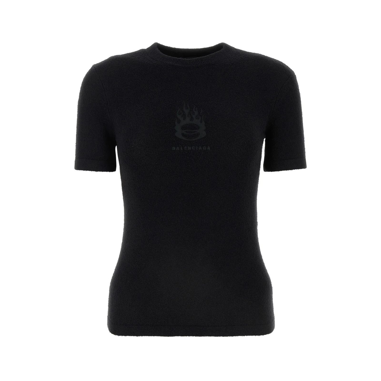 BALENCIAGA Black Terry Fabric T-shirt New And Authentic (Wom