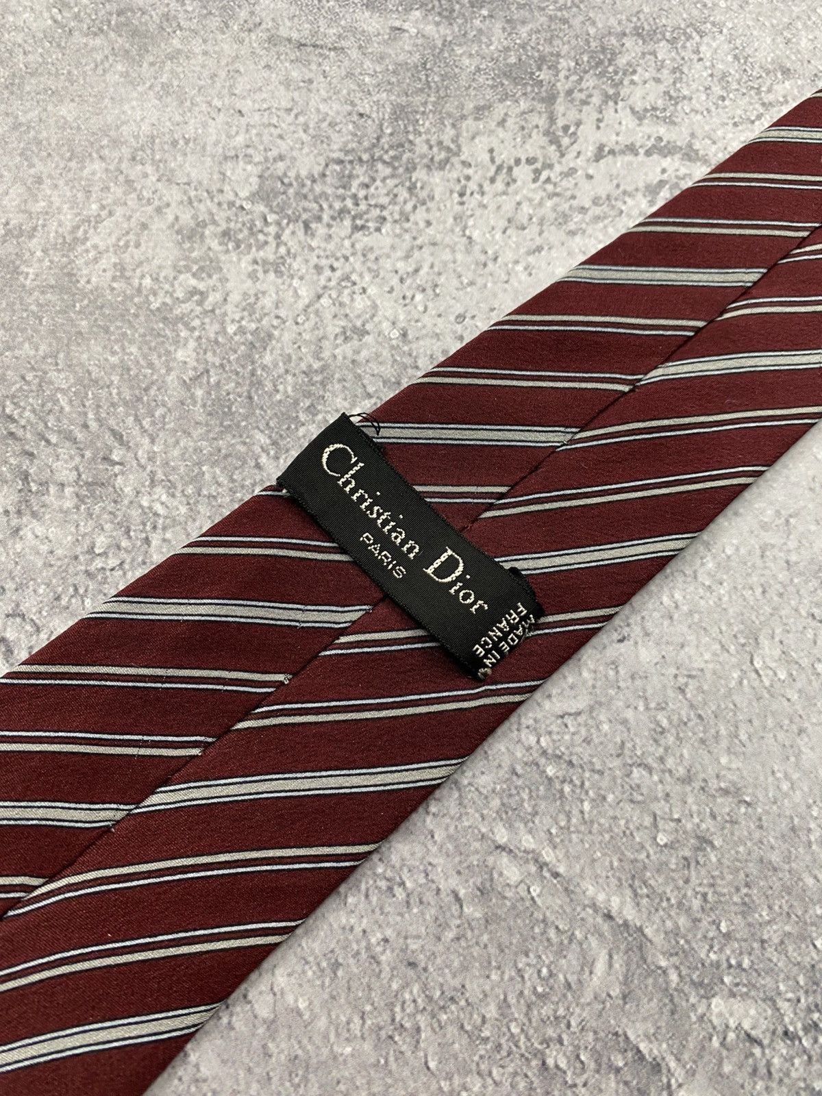 Christian Dior Monsieur Vintage Christian Dior Paris Striped Silk Tie Luxury France Size ONE SIZE - 8 Thumbnail