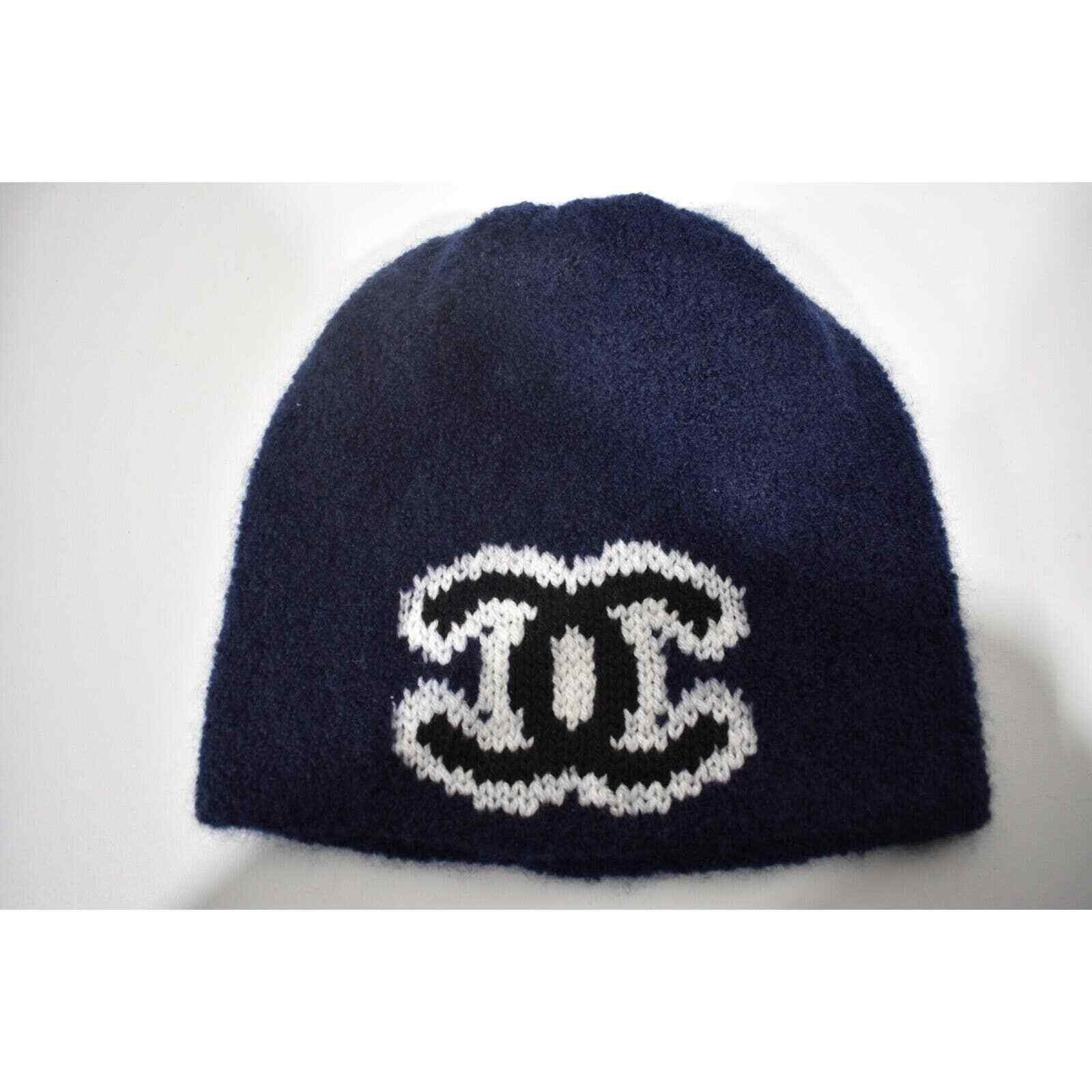 Chanel Chanel Wool Cashmere Black CC Logo Beanie Winter Hat Cloche Size ONE SIZE - 4 Thumbnail