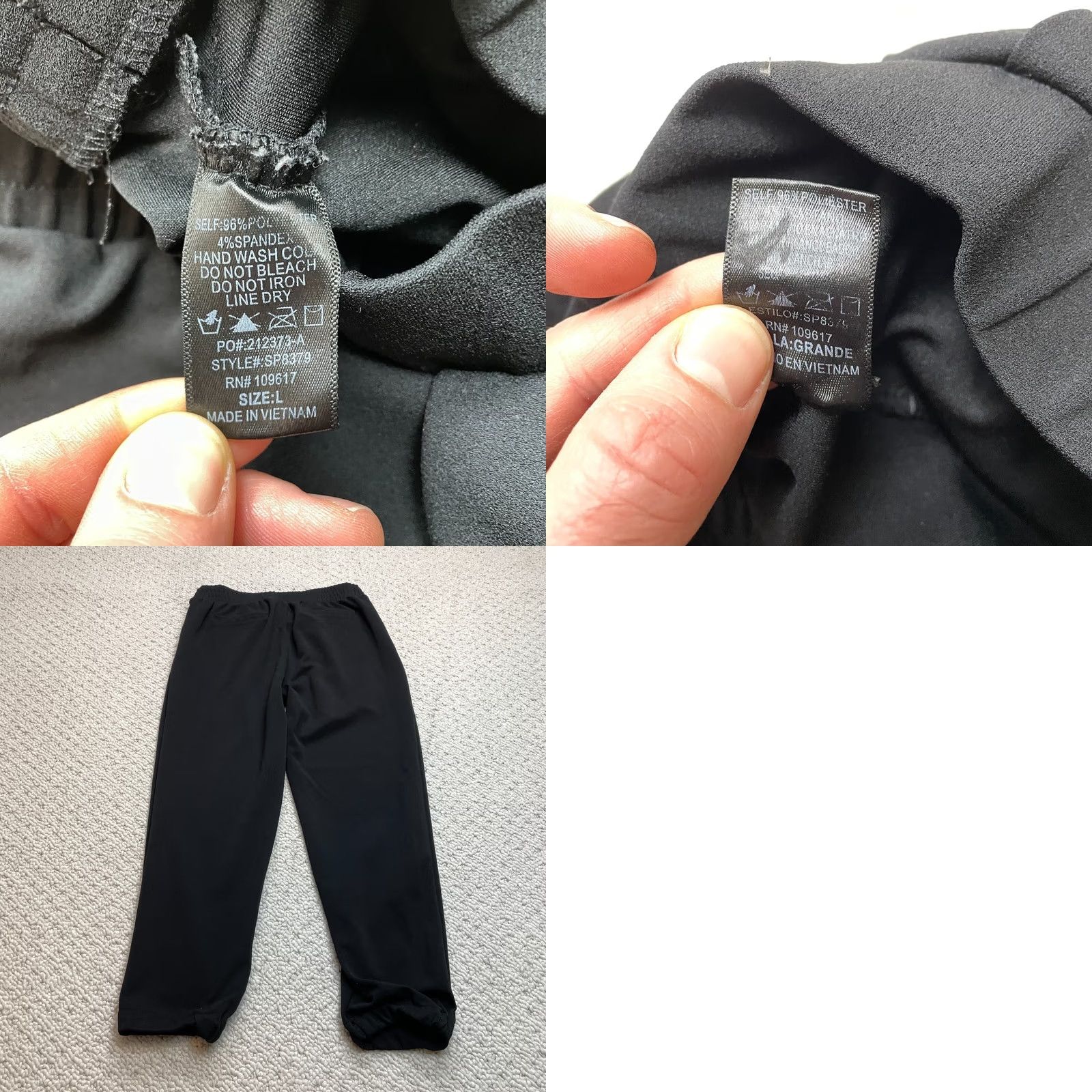Vintage VINTAGE? No, Stella Luce Cropped Pants Womens XL Black Stretch Polyester Pockets Size 29" - 8 Thumbnail
