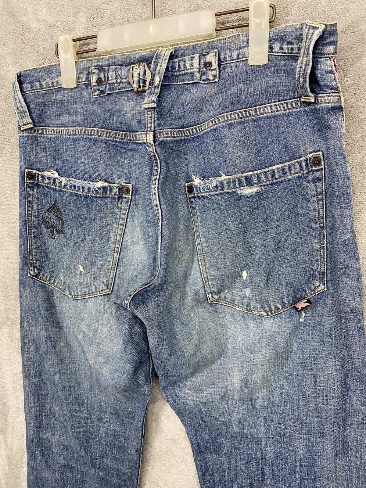 If Six Was Nine RIPPED🔥RNA SLANG DISTRESSED DENIM UNDERCOVER DESIGN JEANS Size US 32 / EU 48 - 10 Thumbnail