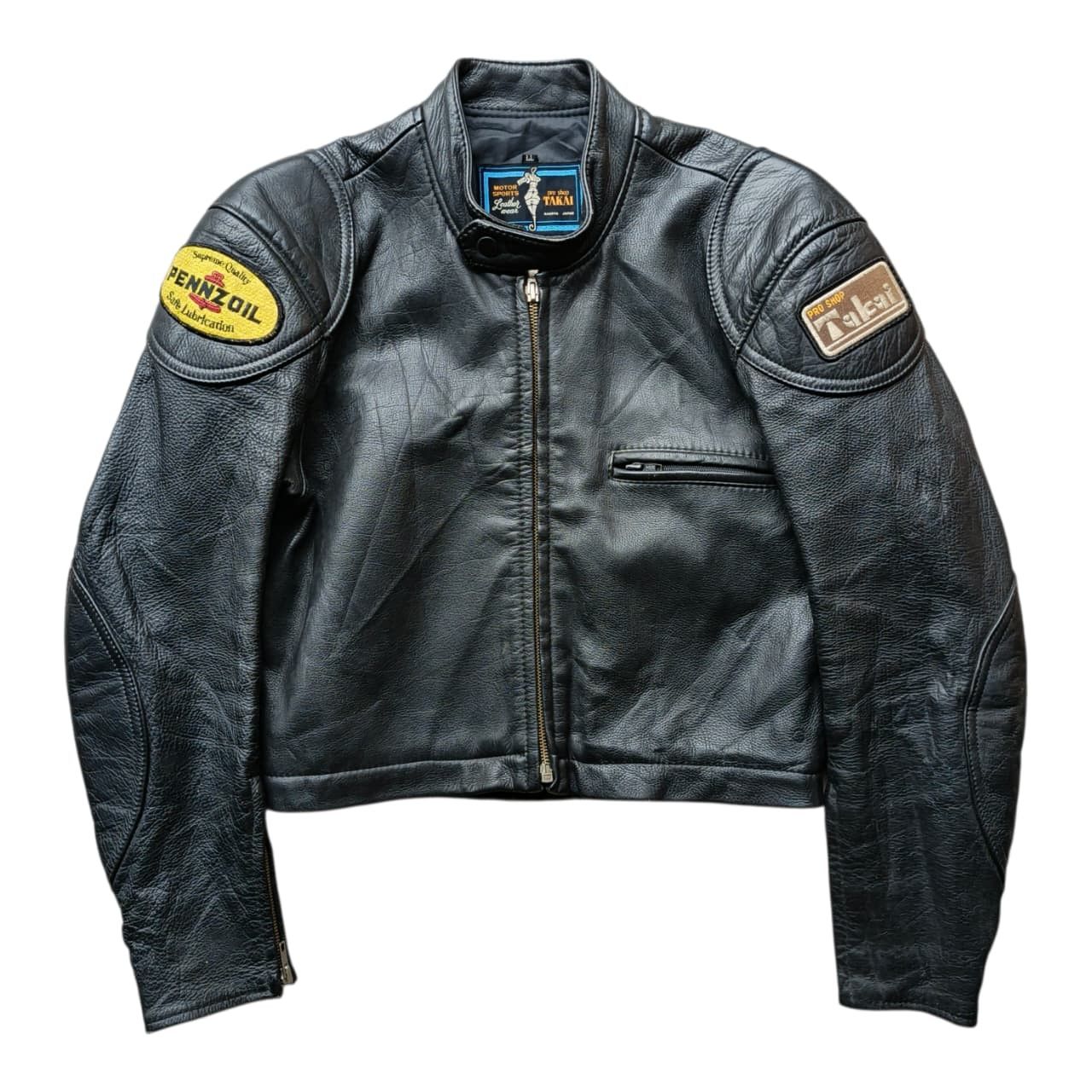 Vintage Leather Biker Jacket Motor Shop Pro Shop Takai Size US L / EU 52-54 / 3 - 1 Thumbnail