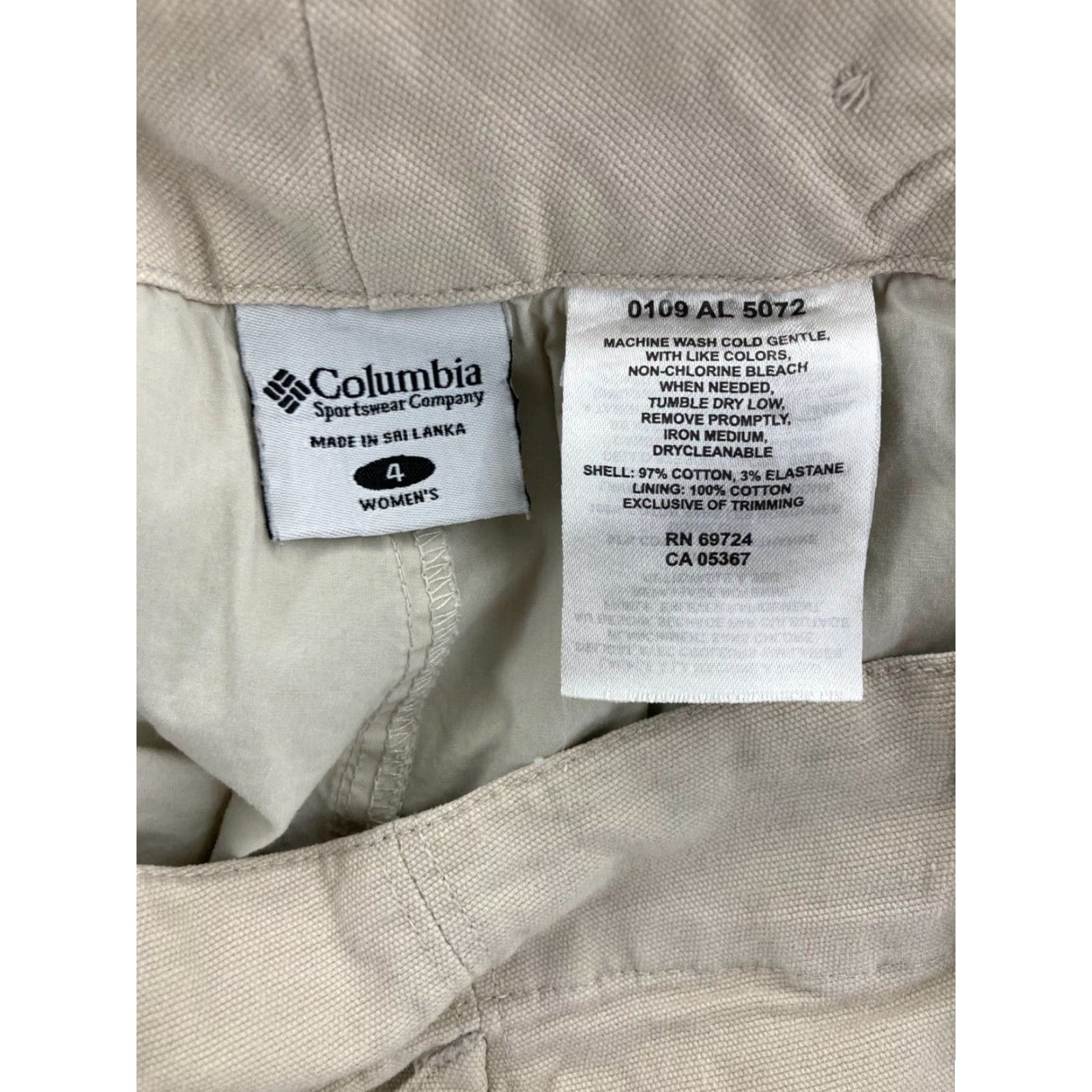 Vintage Columbia Mini Skirt Womens 4 Stretch Cotton Khaki Beige Casual Size 27" / US 4 / IT 40 - 7 Thumbnail