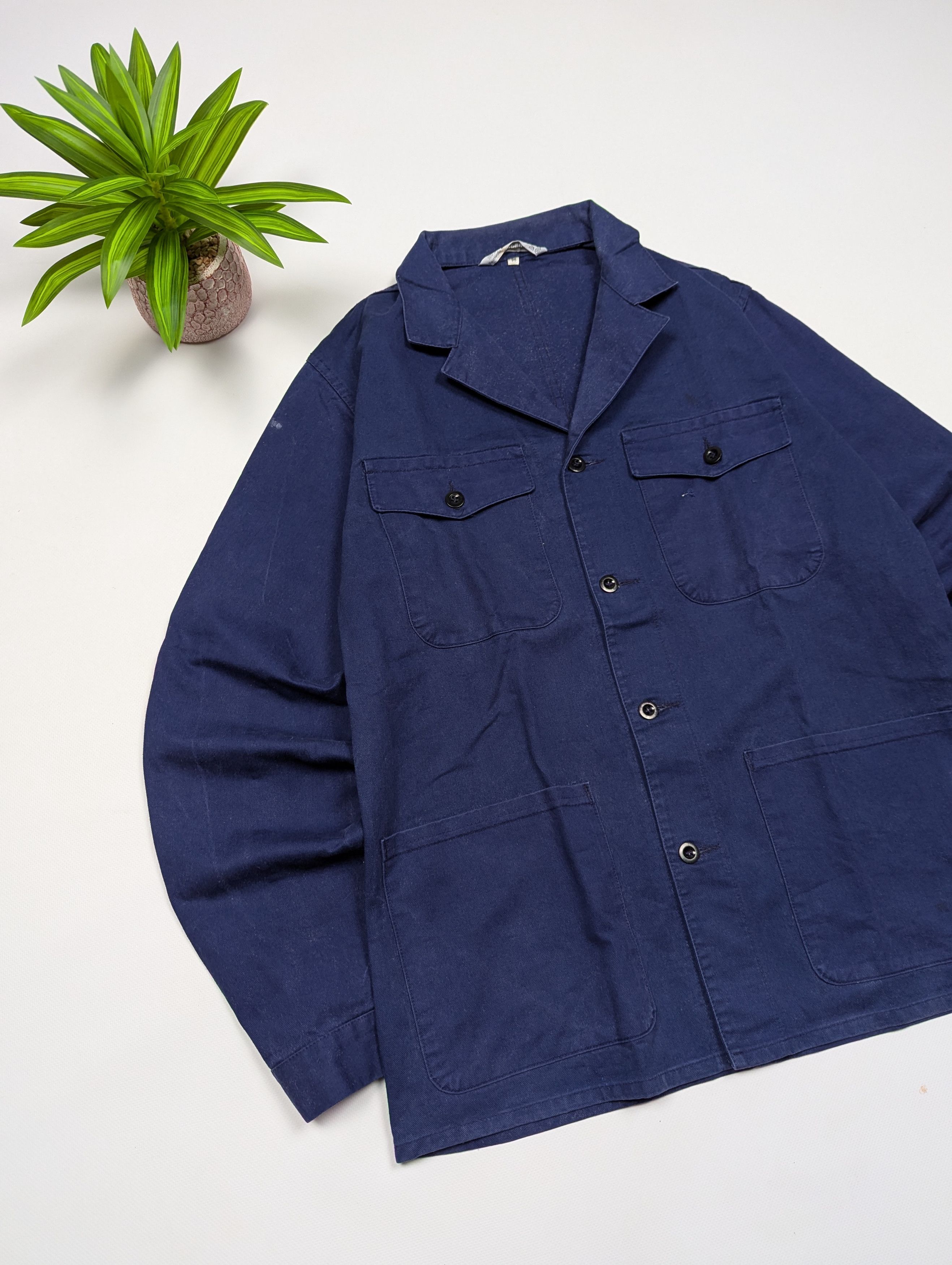 Vintage Vintage Marsum French Work Jacket M Navy Heavy Cotton Size US M / EU 48-50 / 2 - 2 Thumbnail