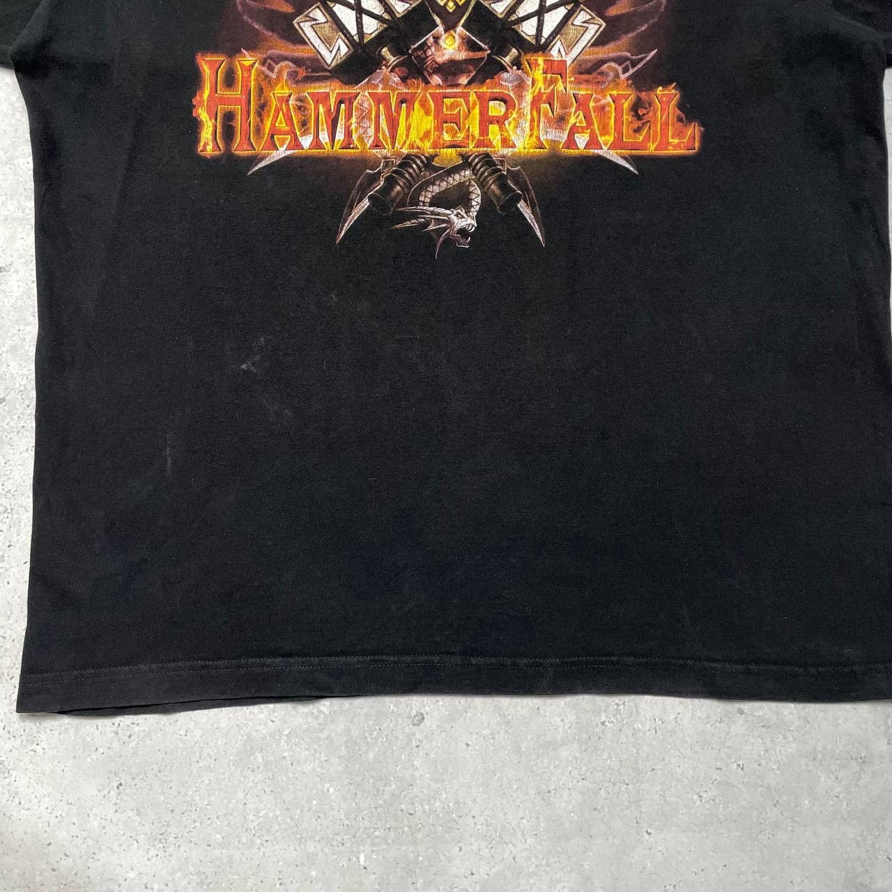 Band Tees Hammerfall 'Hammer Of Dawn' Promo Album T Shirt Faded Black Size US L / EU 52-54 / 3 - 13 Thumbnail