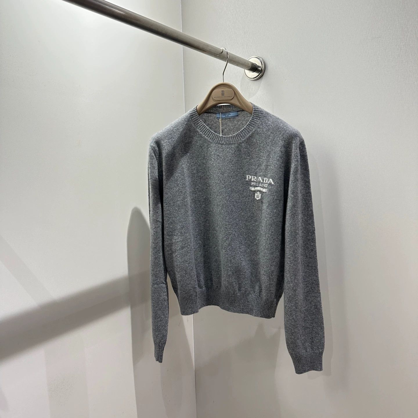 Prada Prada may546 Classic Slogan Knit Sweater Wool 38 Size XS / US 0-2 / IT 36-38 - 1 Thumbnail